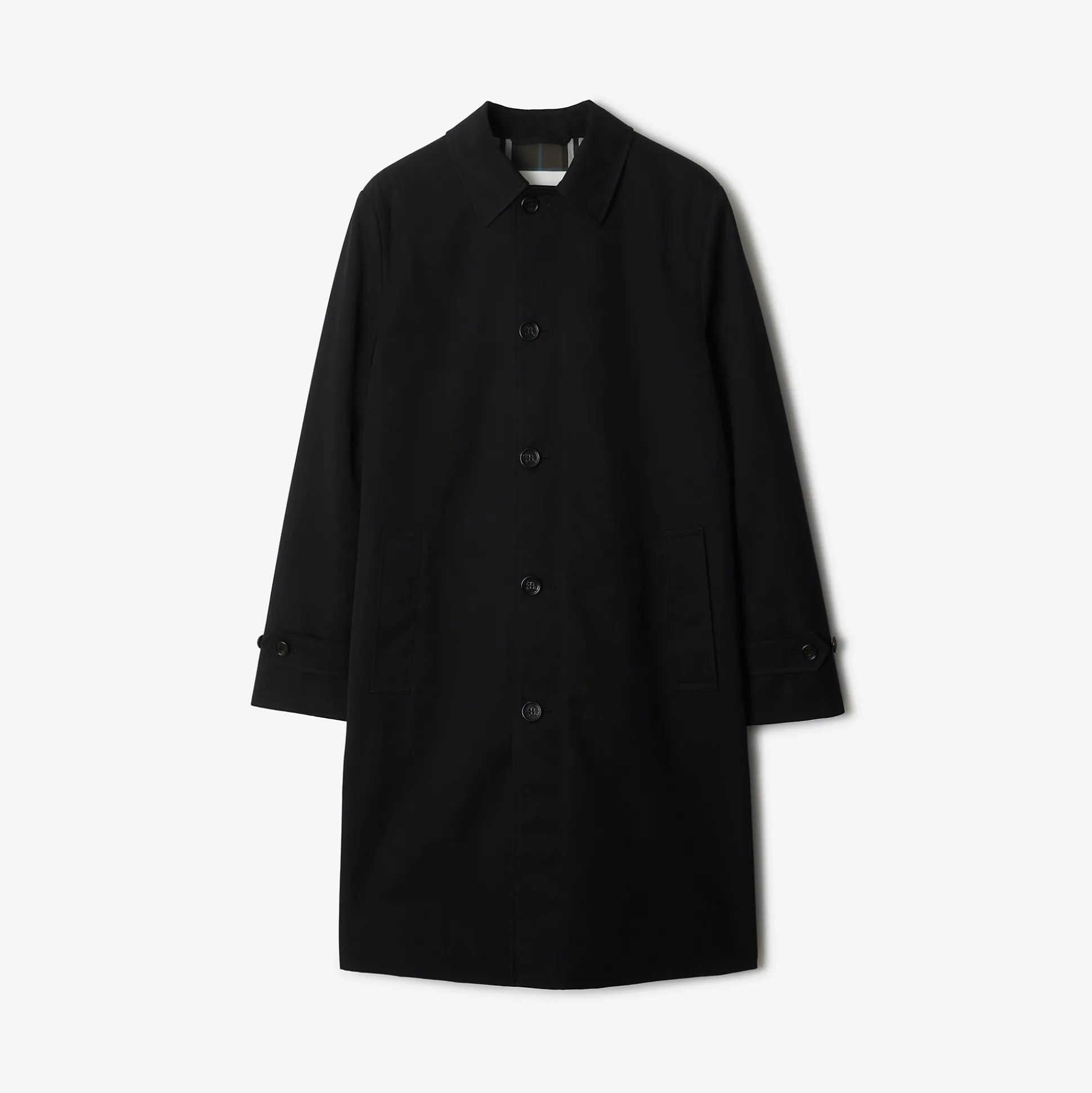 Cheap Burberry Long Cotton Blend Car Coat Black