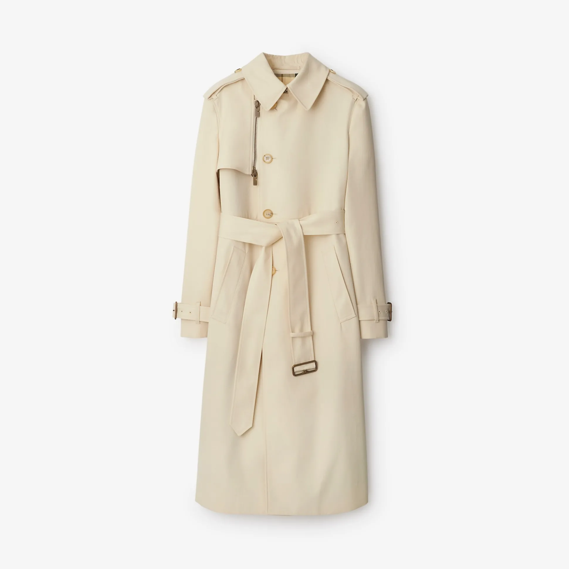 Cheap Burberry Long Cotton Blend Trench Coat Alpine