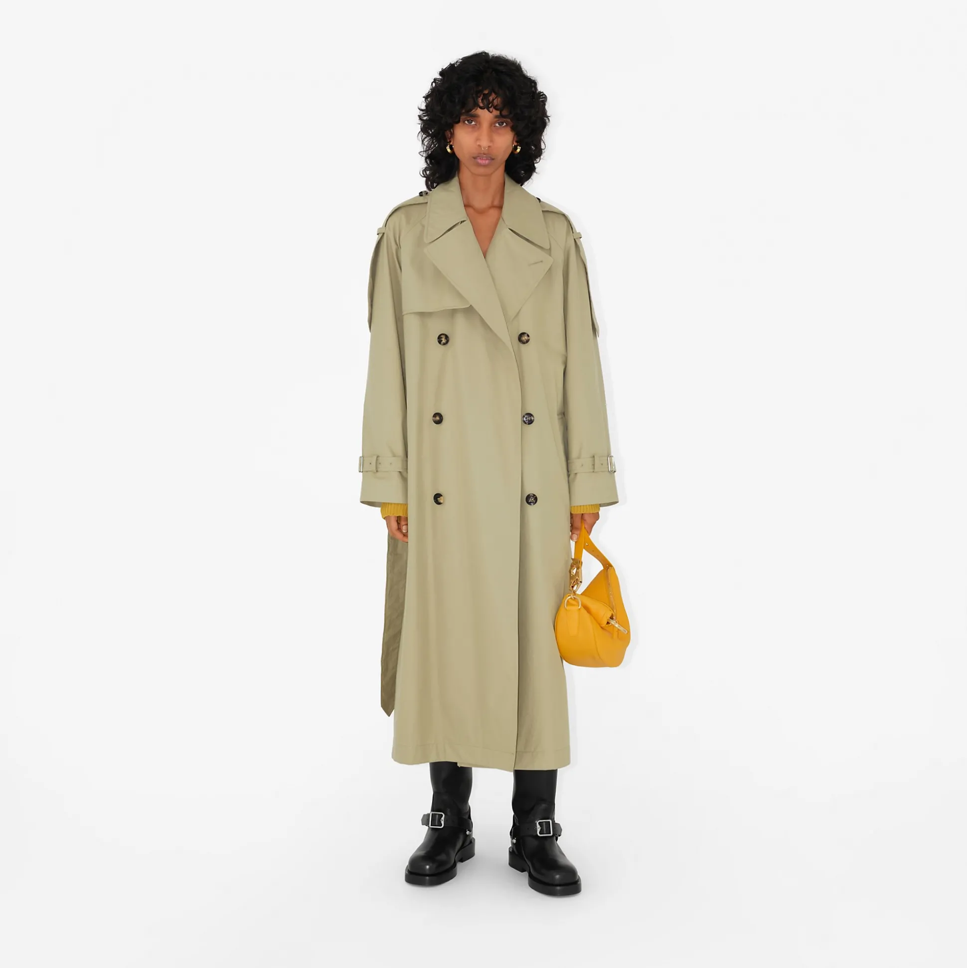 Sale Burberry Long Gabardine Castleford Trench Coat Hunter