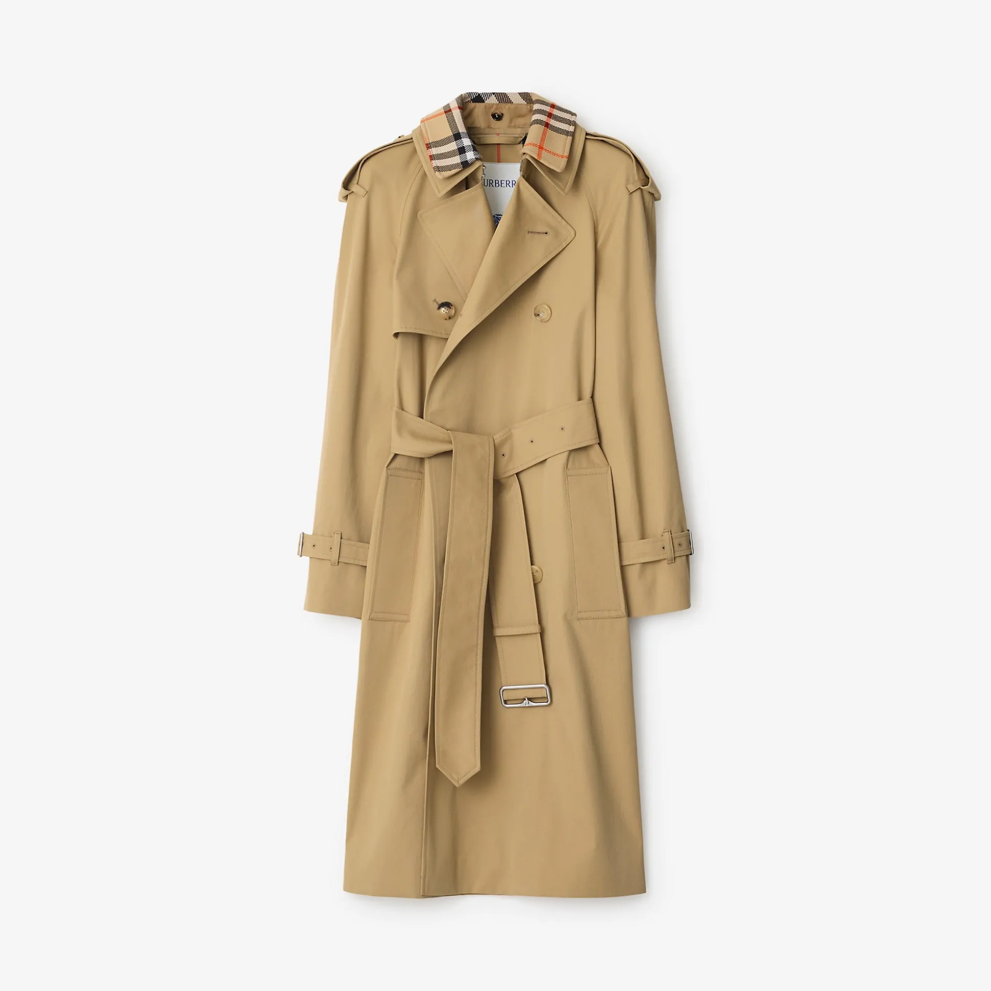 Fashion Burberry Long Gabardine Hamilton Trench Coat Flax