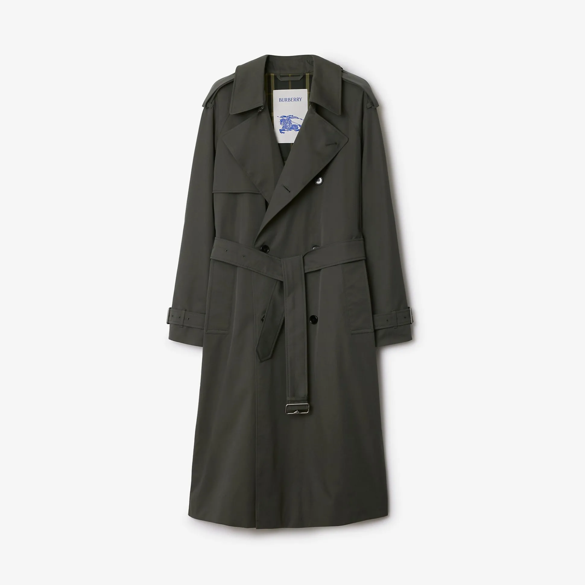 Hot Burberry Long Gabardine Trench Coat Graphite