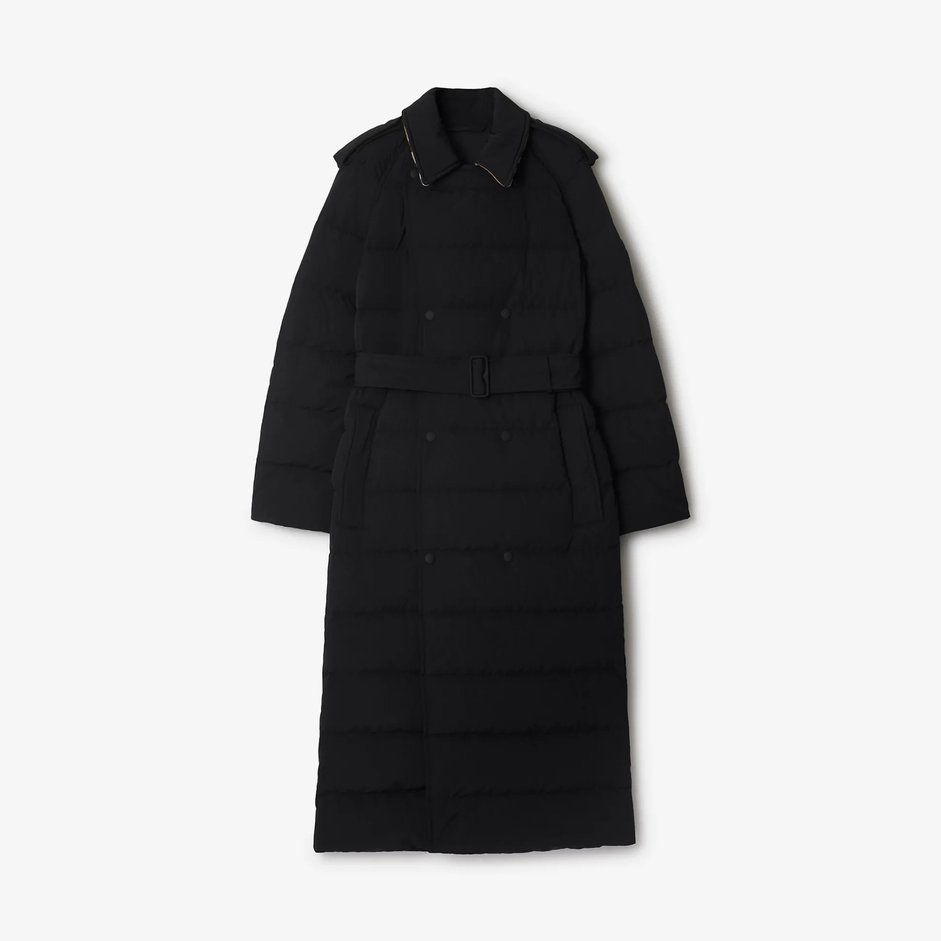 Hot Burberry Long Nylon Kent Puffer Coat Black/sand