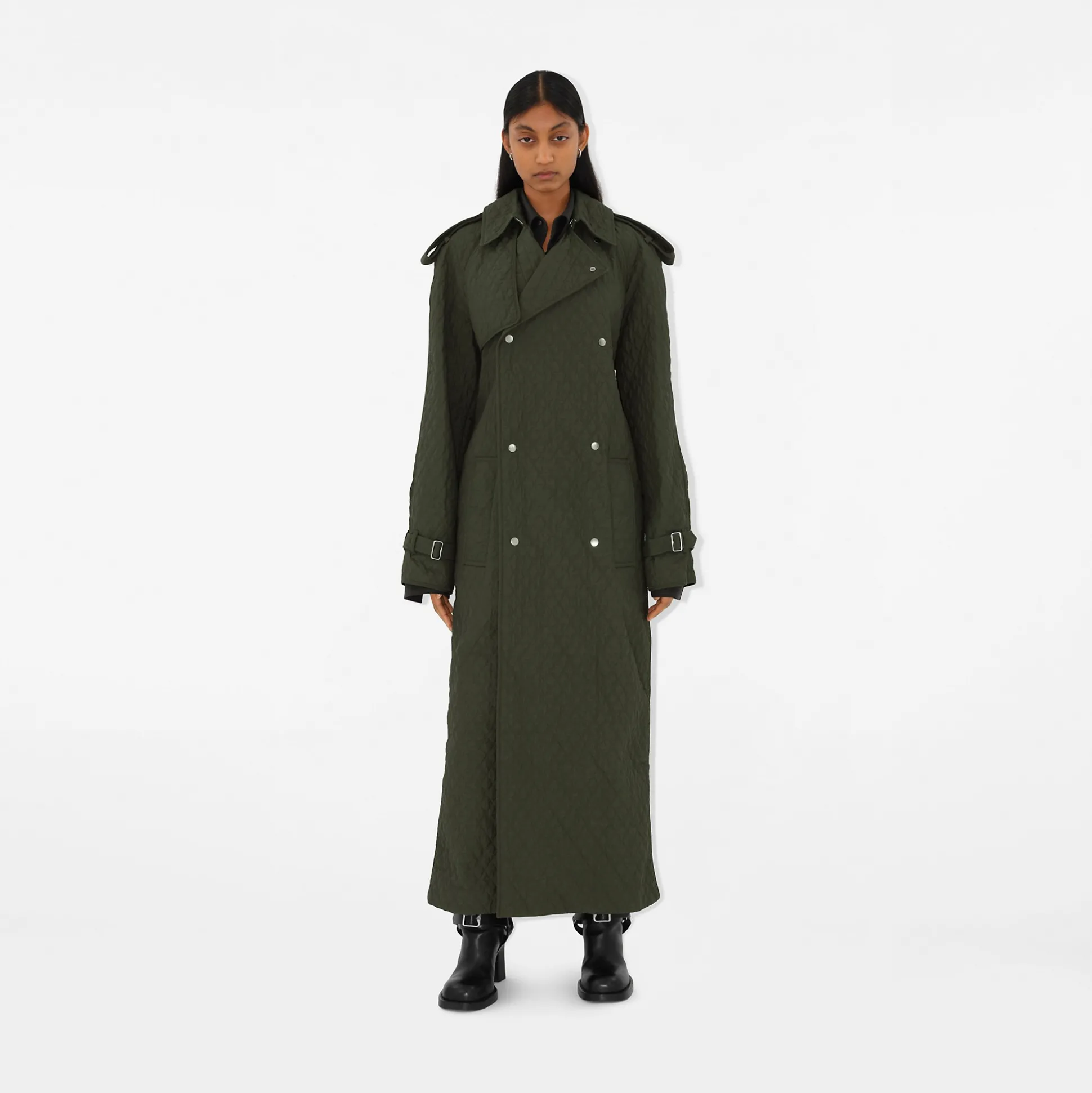 Sale Burberry Long Quilted Nylon Trench Coat Loch