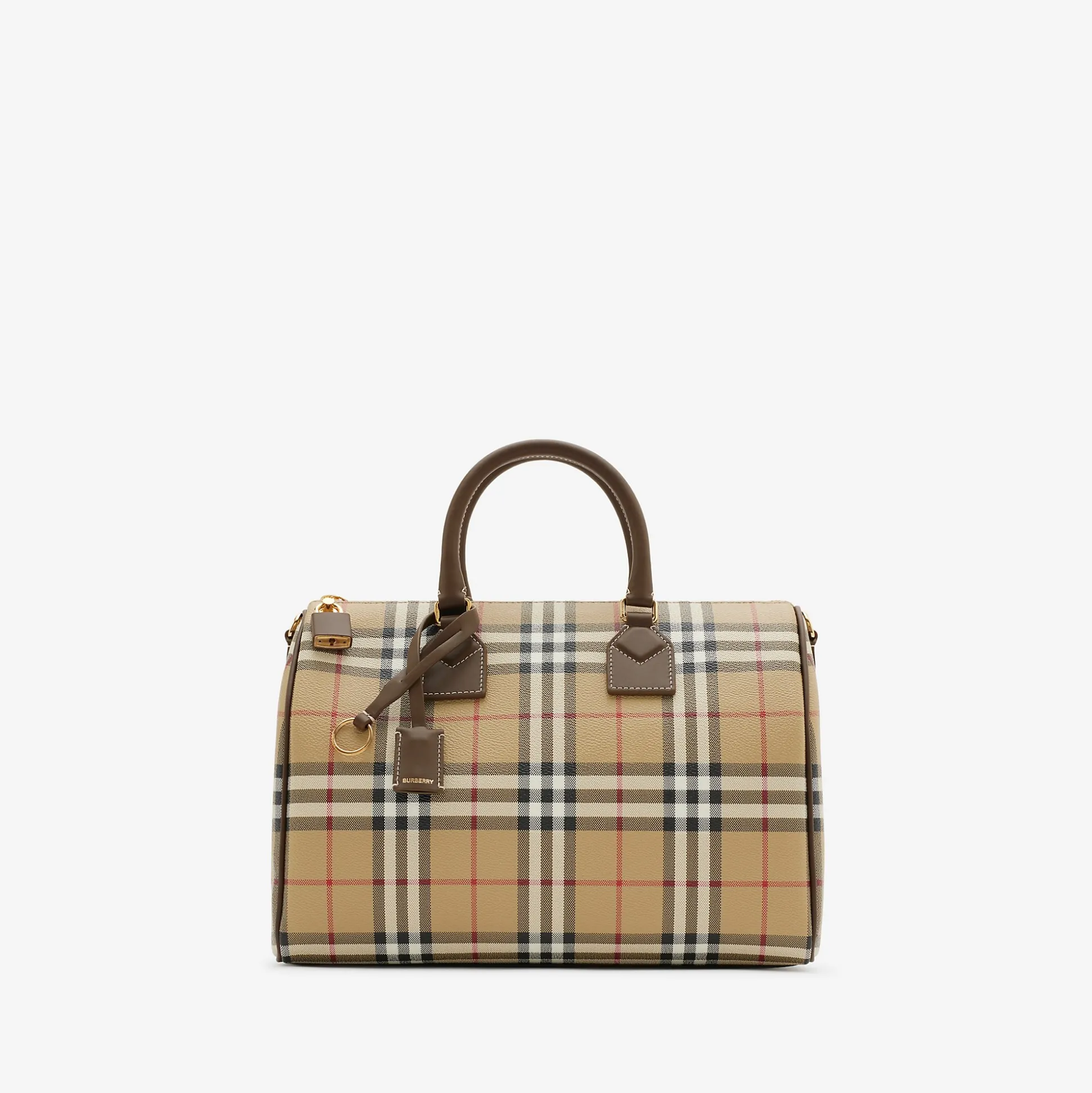 Discount Burberry Medium Check Bowling Bag Military