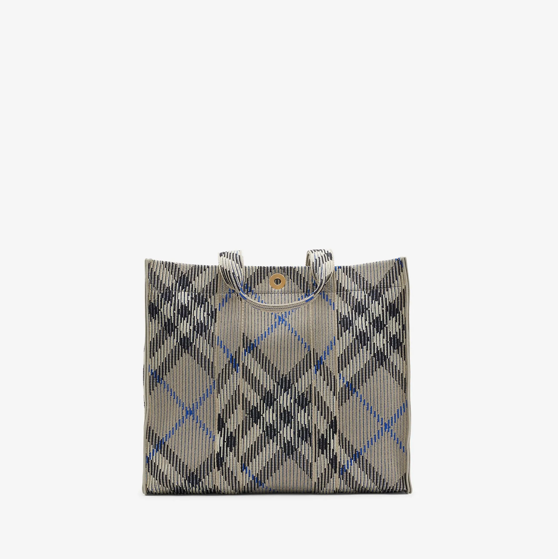 Best Burberry Medium Check Knitted Tote Lichen