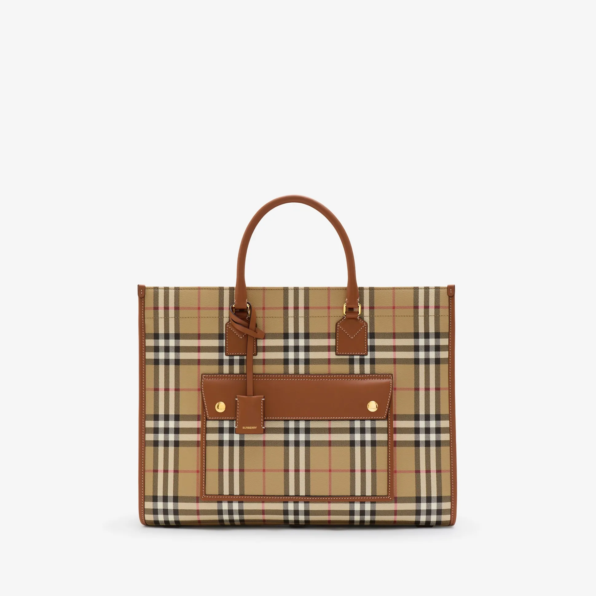 Cheap Burberry Medium Freya Tote Archivebeige/briarbrown