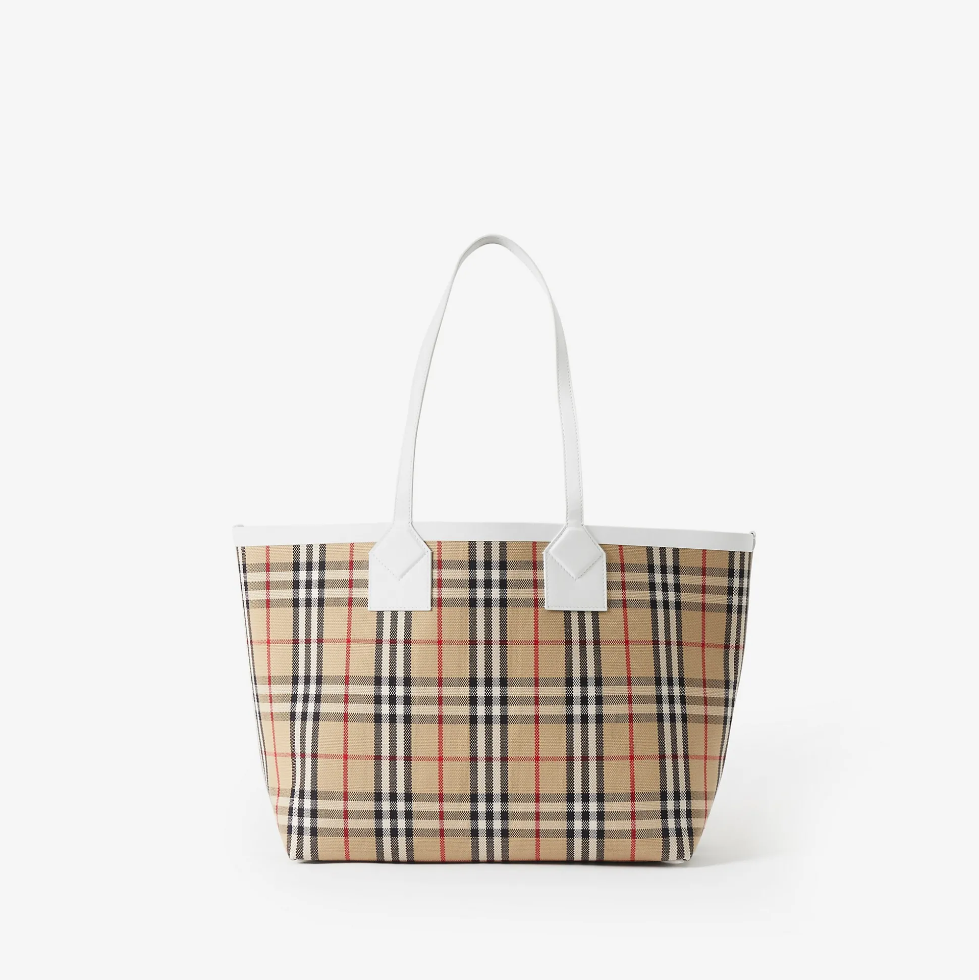 Clearance Burberry Medium London Tote Archivebeige/white