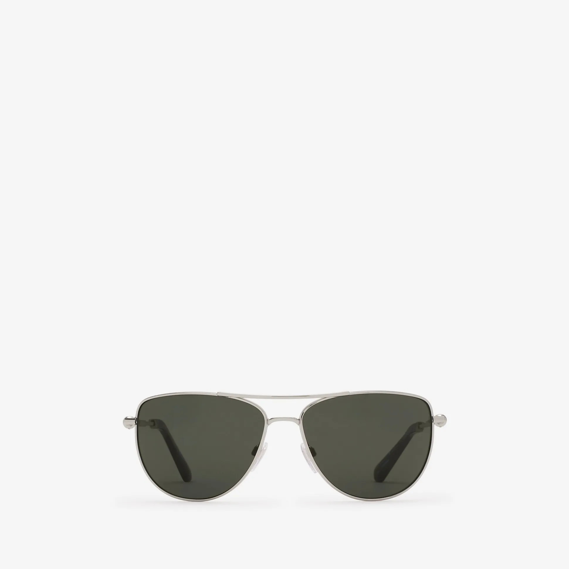 Discount Burberry Metal Logo Square Sunglasses Silver