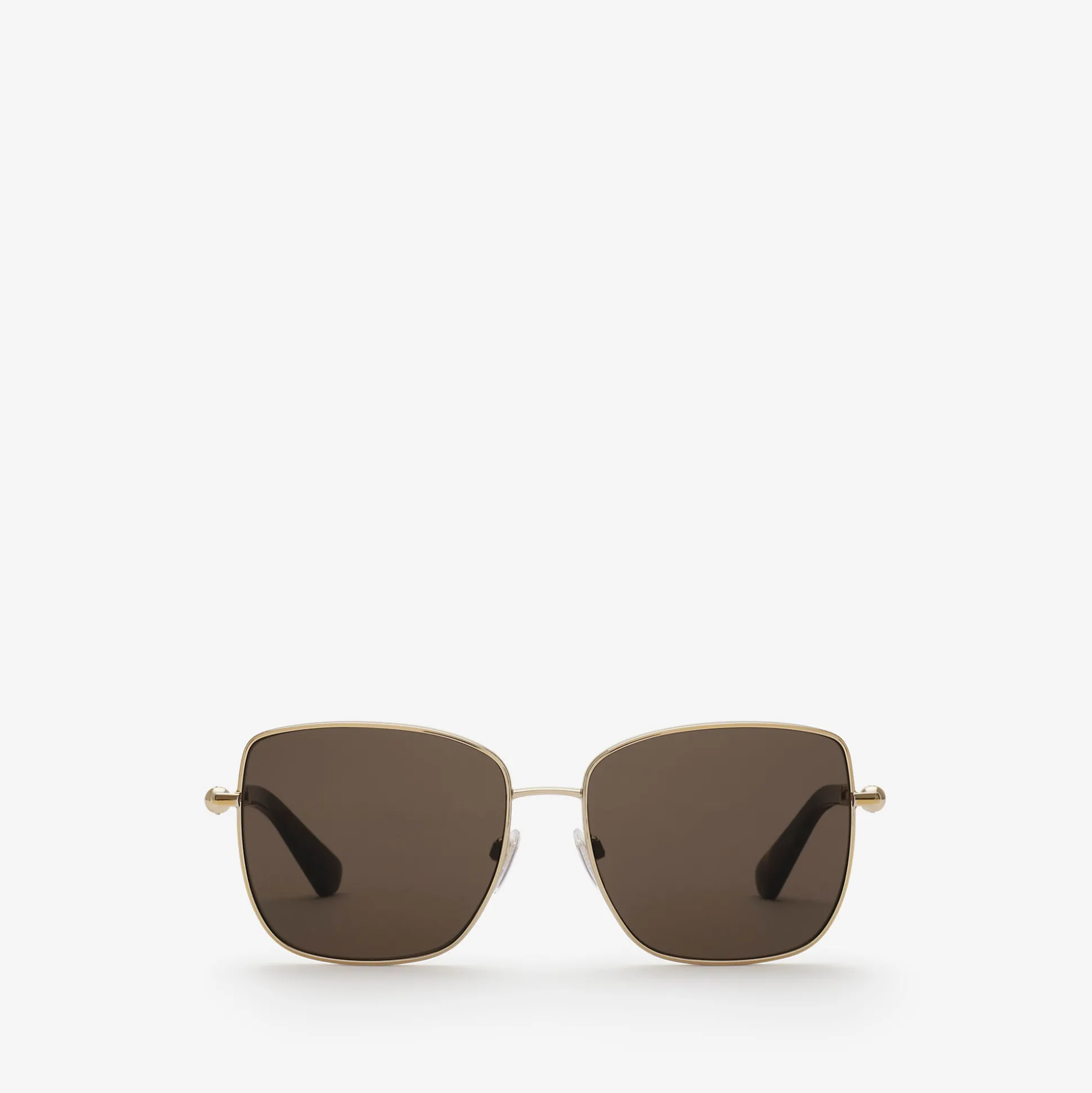 Hot Burberry Metal Logo Square Sunglasses​ Lightgold/darkhavana