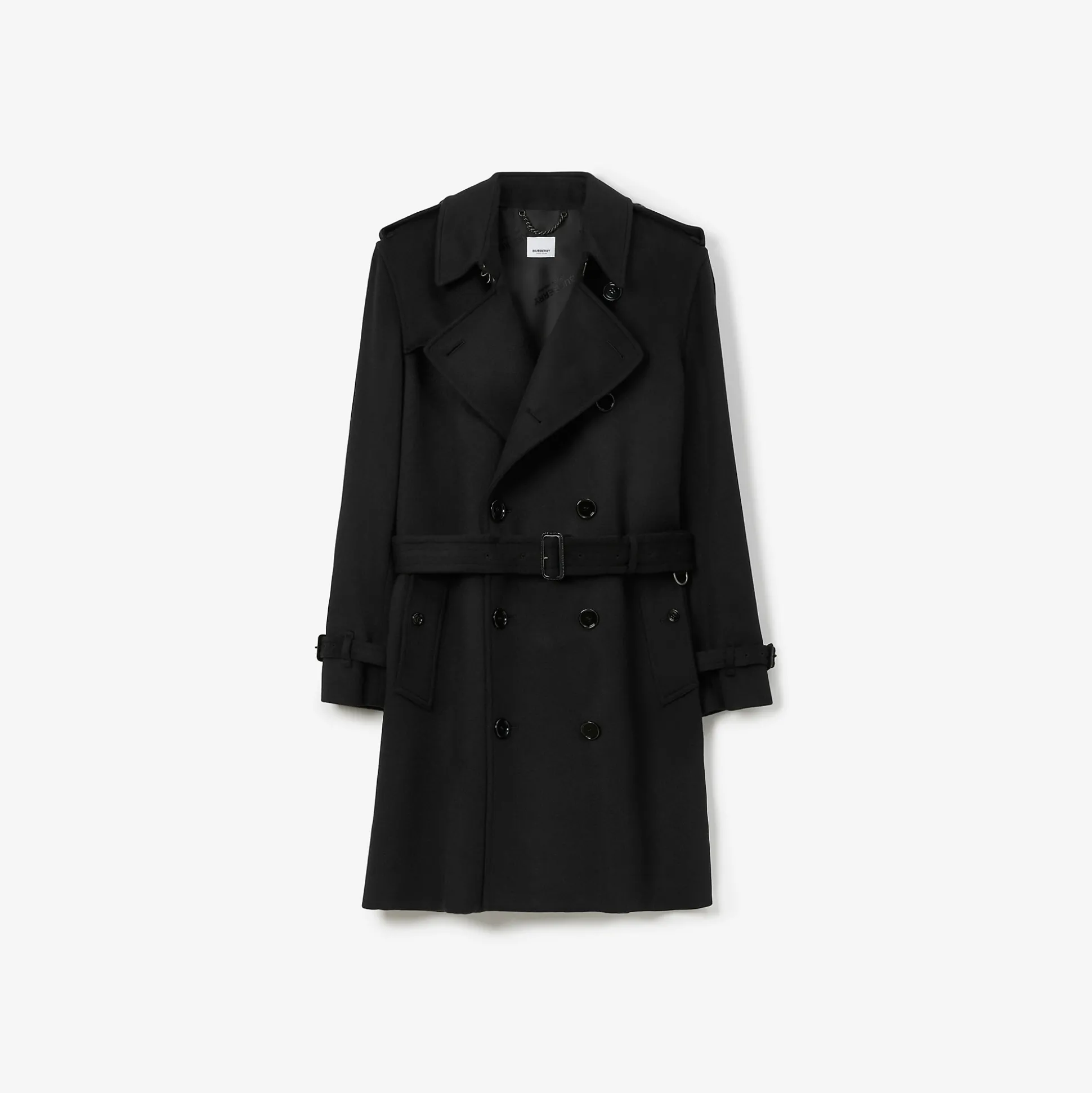 Flash Sale Burberry Mid-length Cashmere Blend Kensington Trench Coat Black