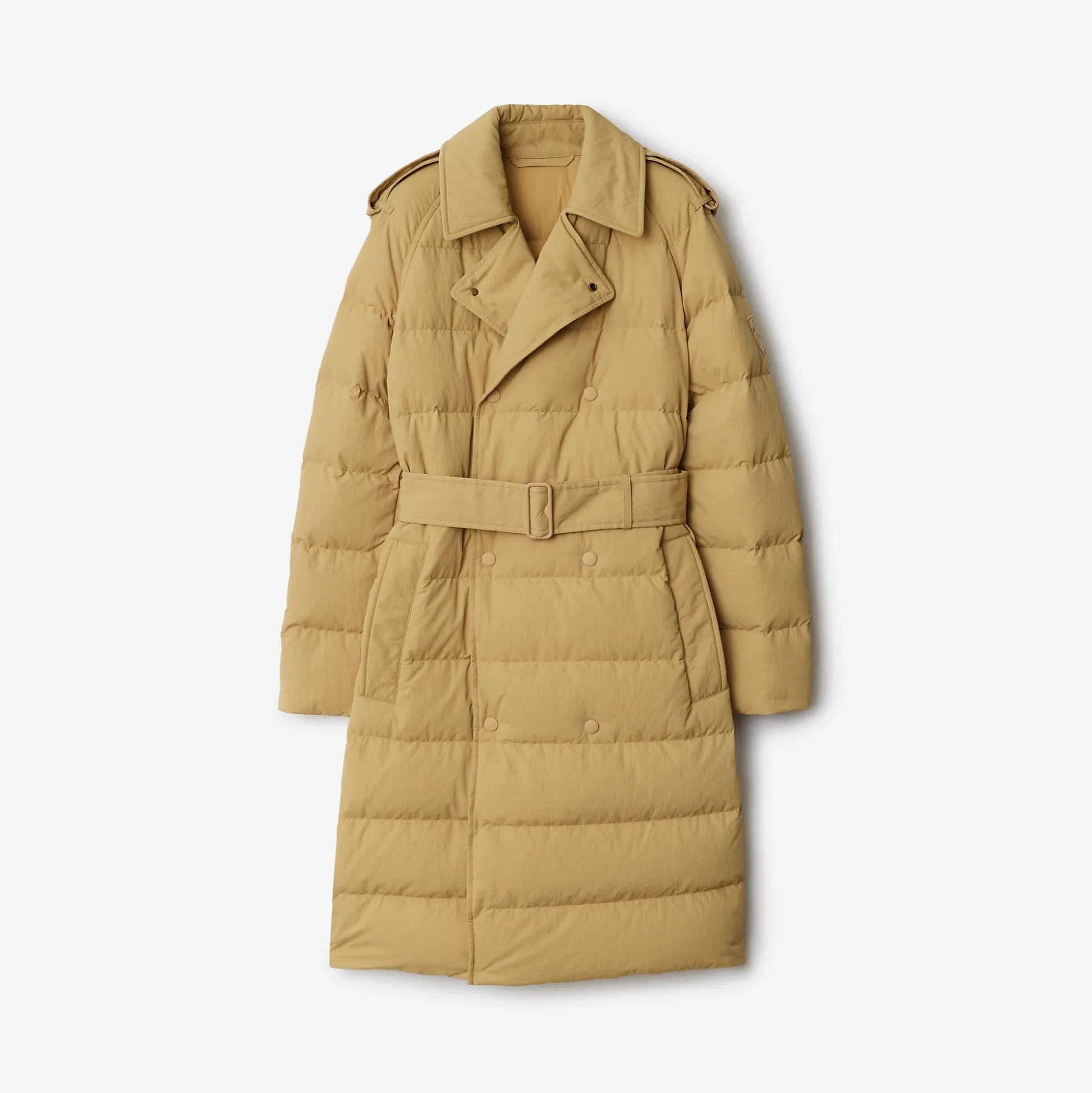 Store Burberry Mid-length Nylon Kent Puffer Coat Flax/sand