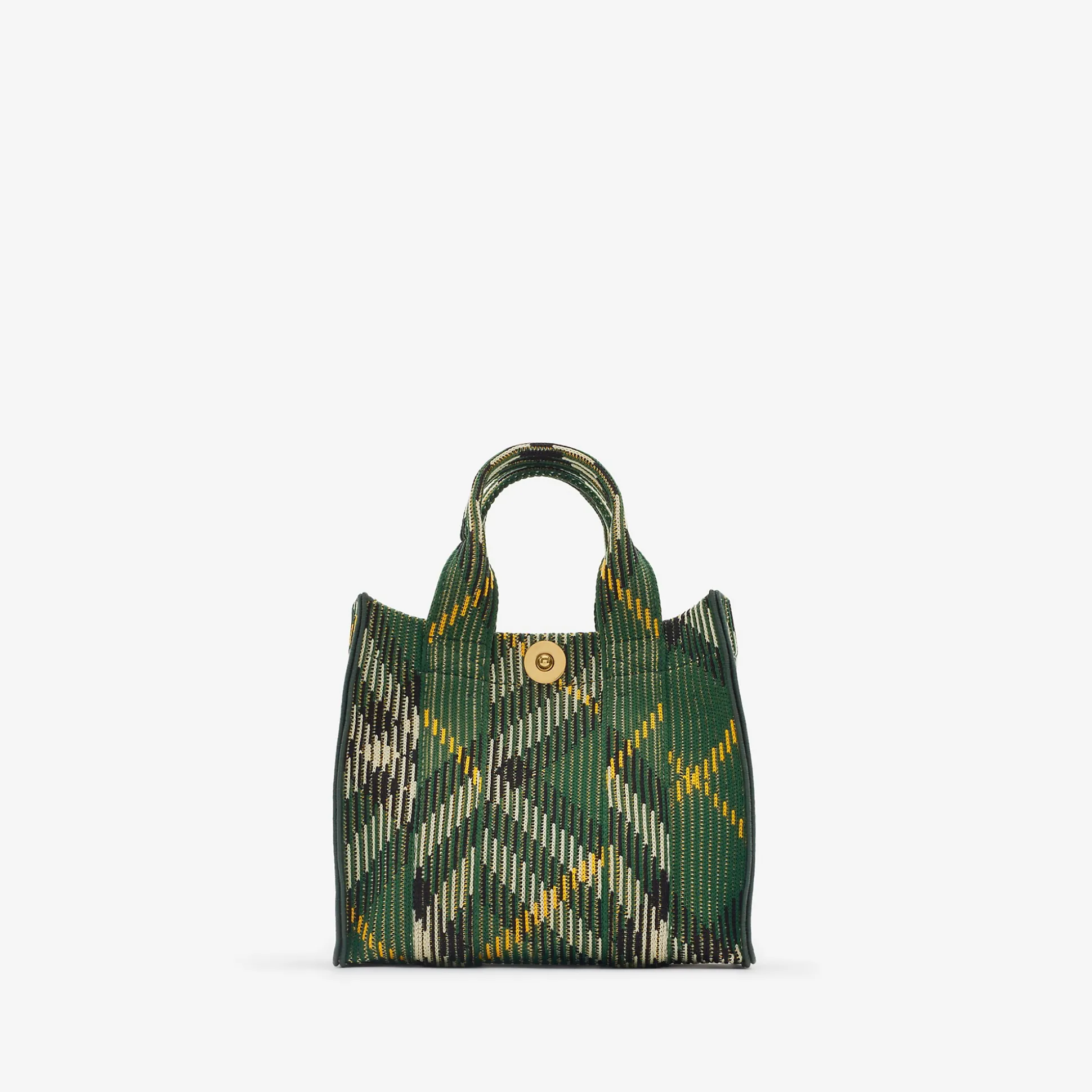 Clearance Burberry Mini Check Knitted Tote Ivy