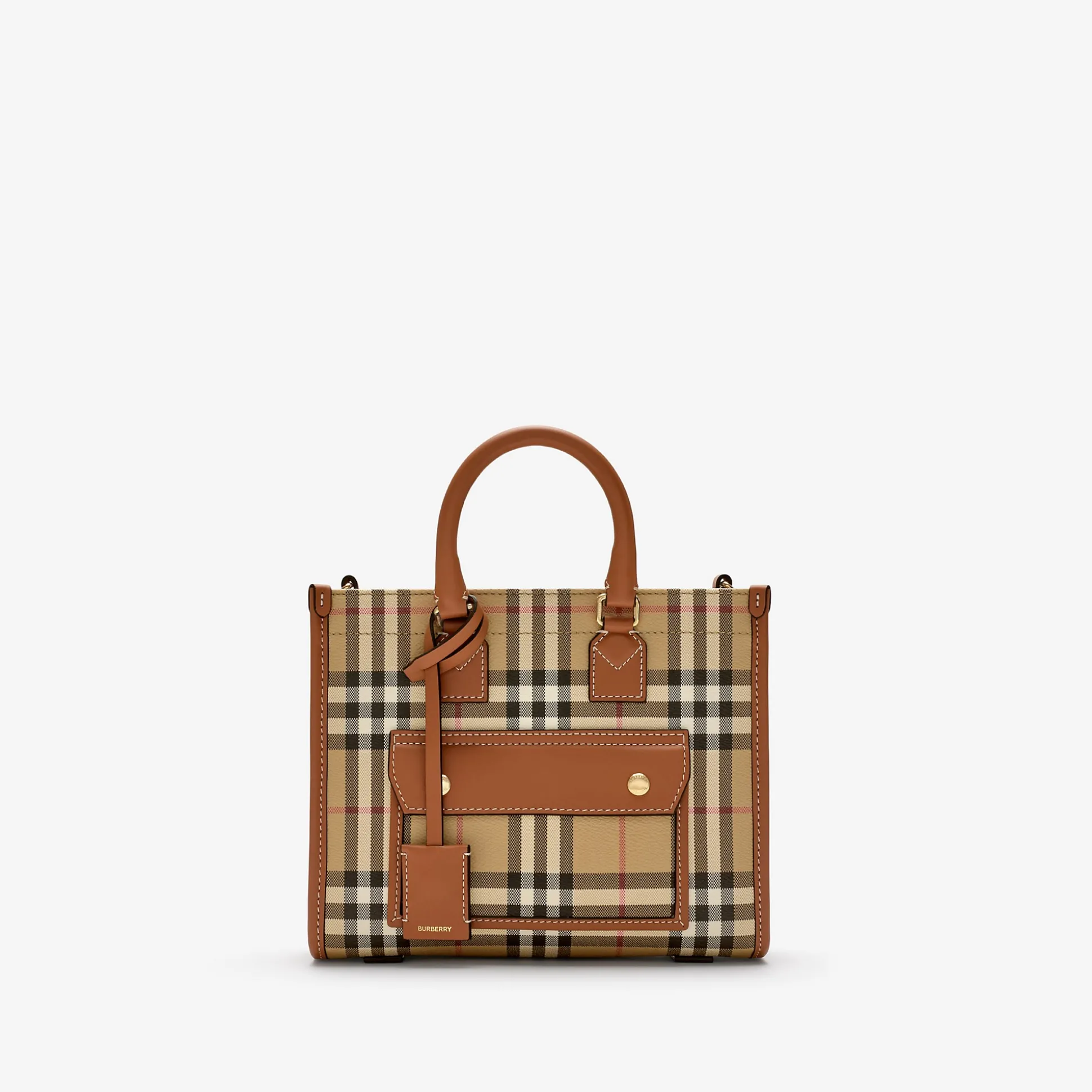 Outlet Burberry Mini Freya Tote Archivebeige/briarbrown