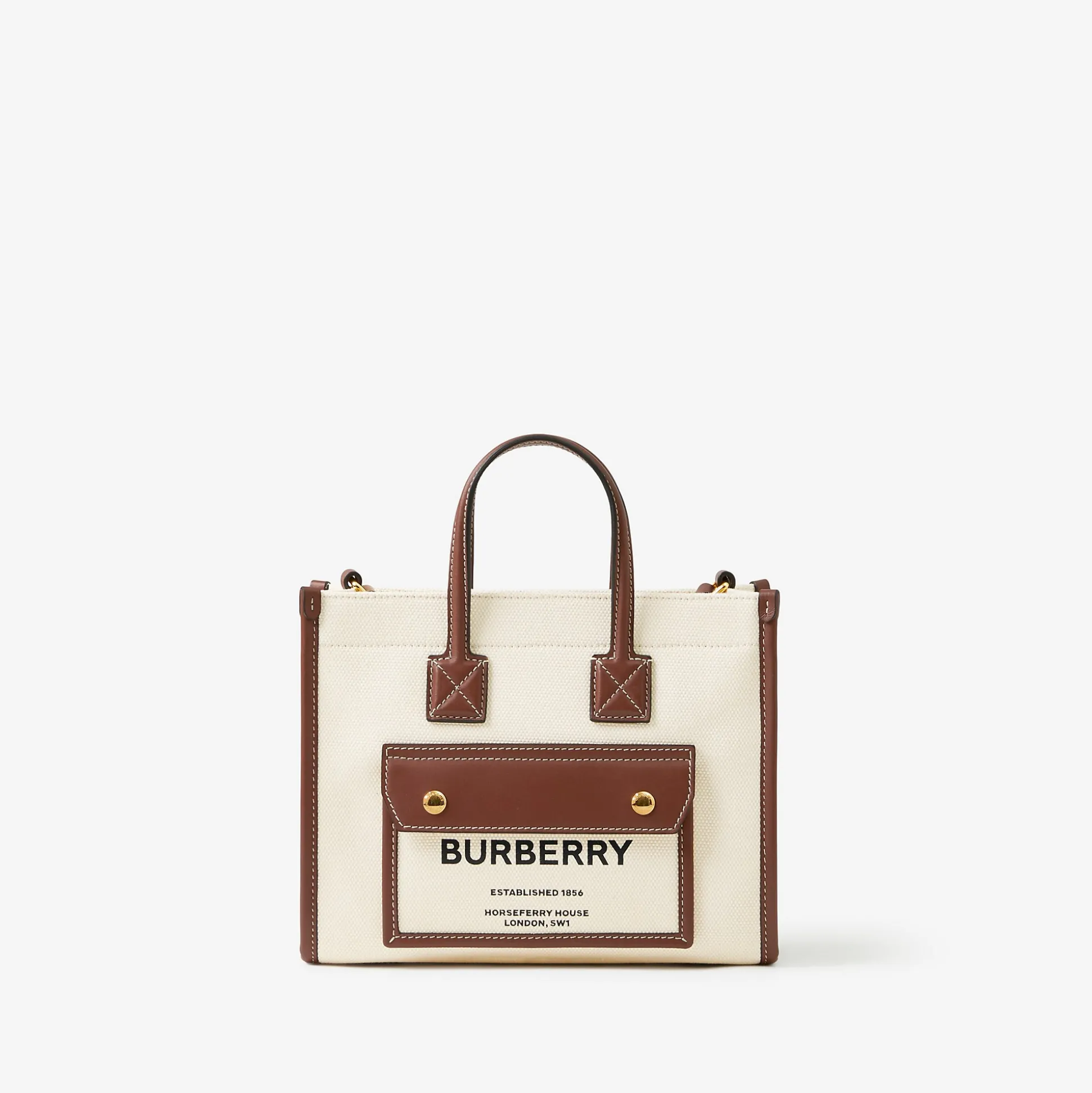 Sale Burberry Mini Freya Tote Natural/tan