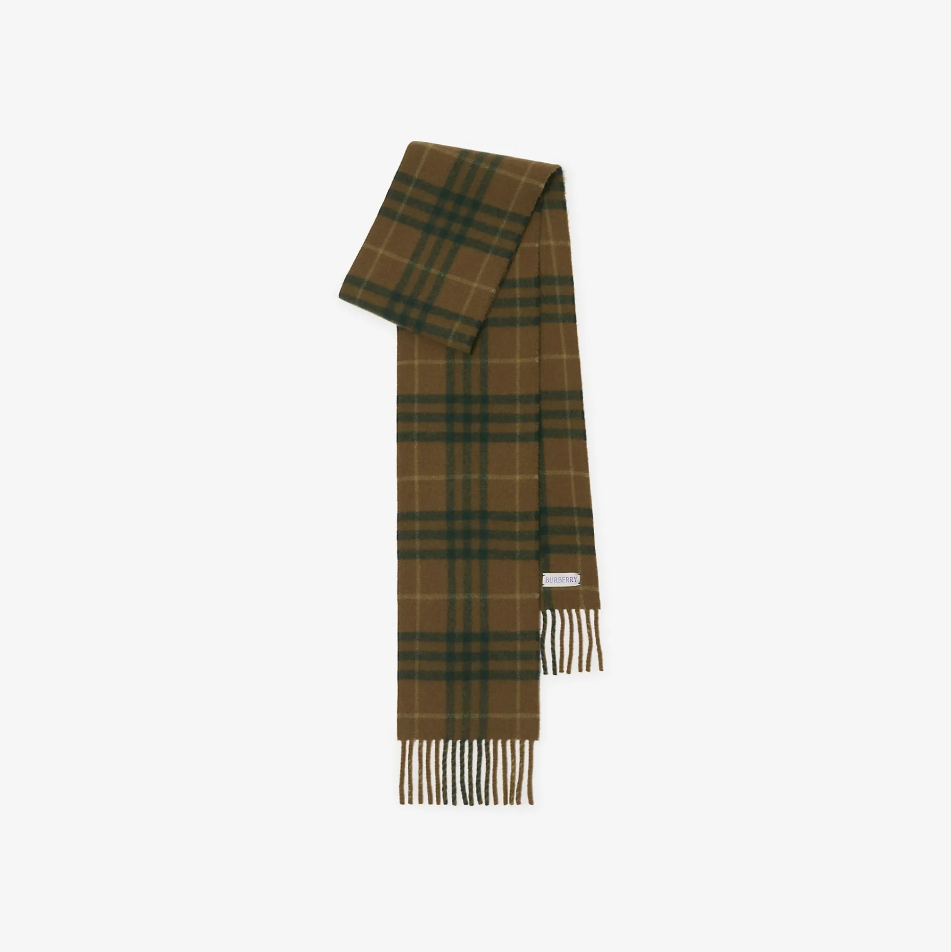 Outlet Burberry Narrow Check Cashmere Scarf Furrow