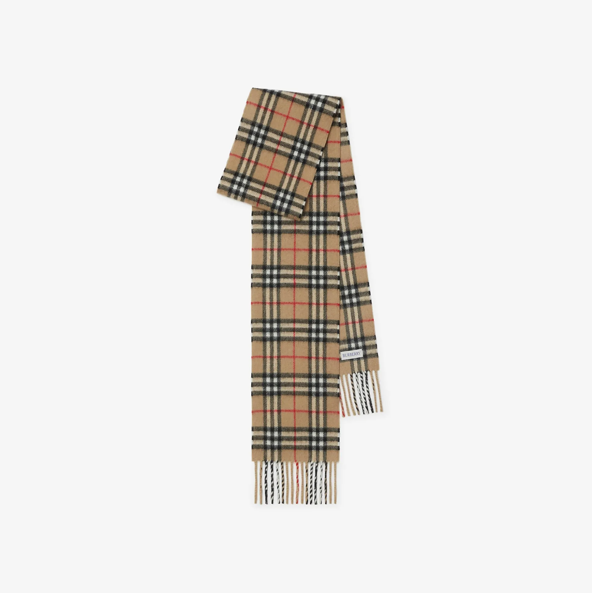 Online Burberry Narrow Check Cashmere Scarf Archivebeige