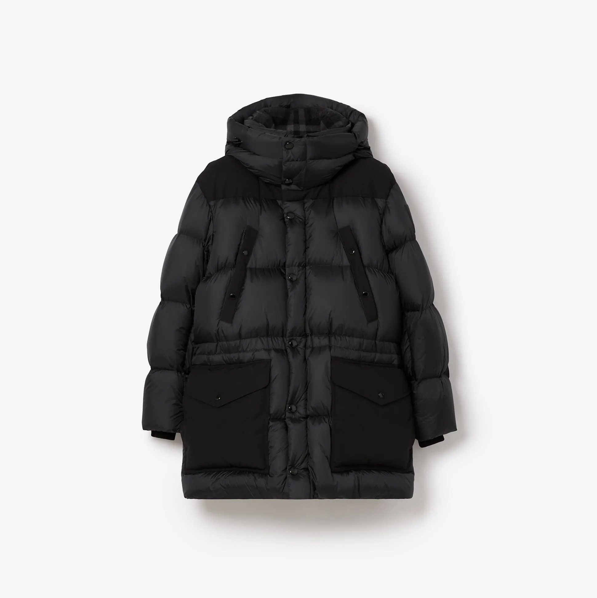 Best Burberry Nylon Puffer Coat Charcoalgrey