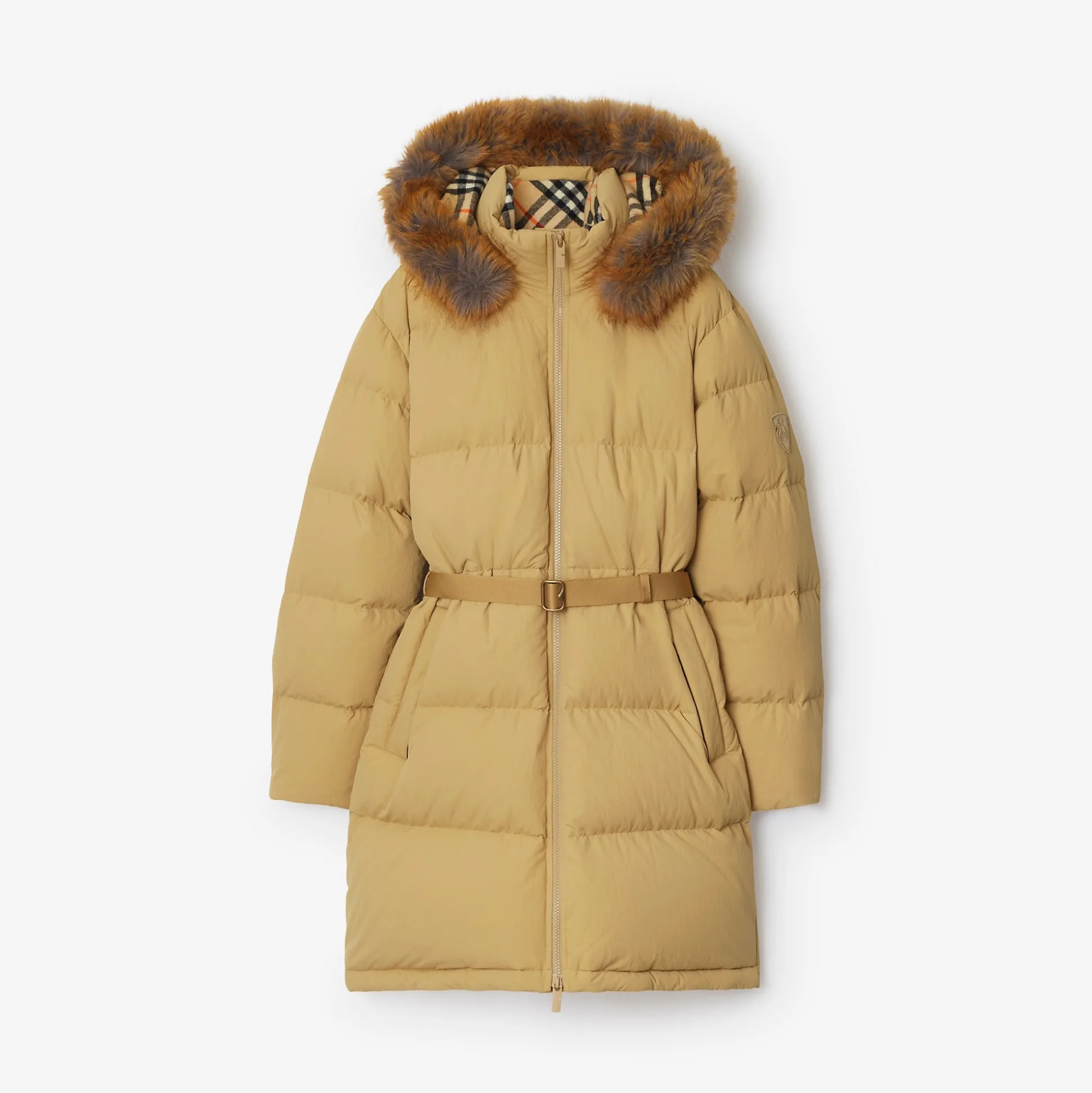 Clearance Burberry Nylon Puffer Coat Flax