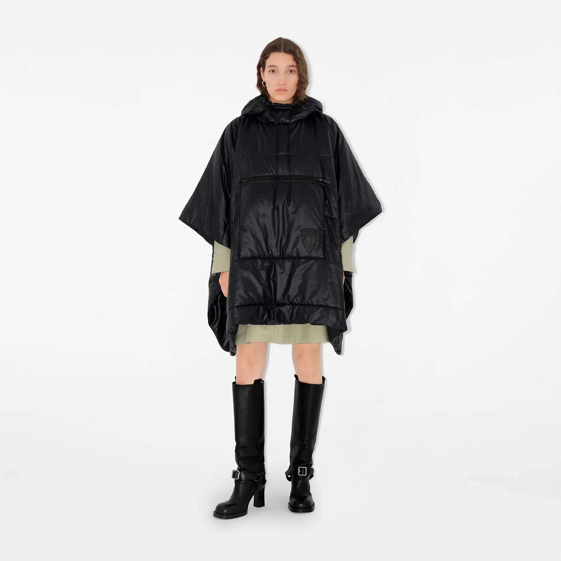 Hot Burberry Packaway Nylon Cape Black