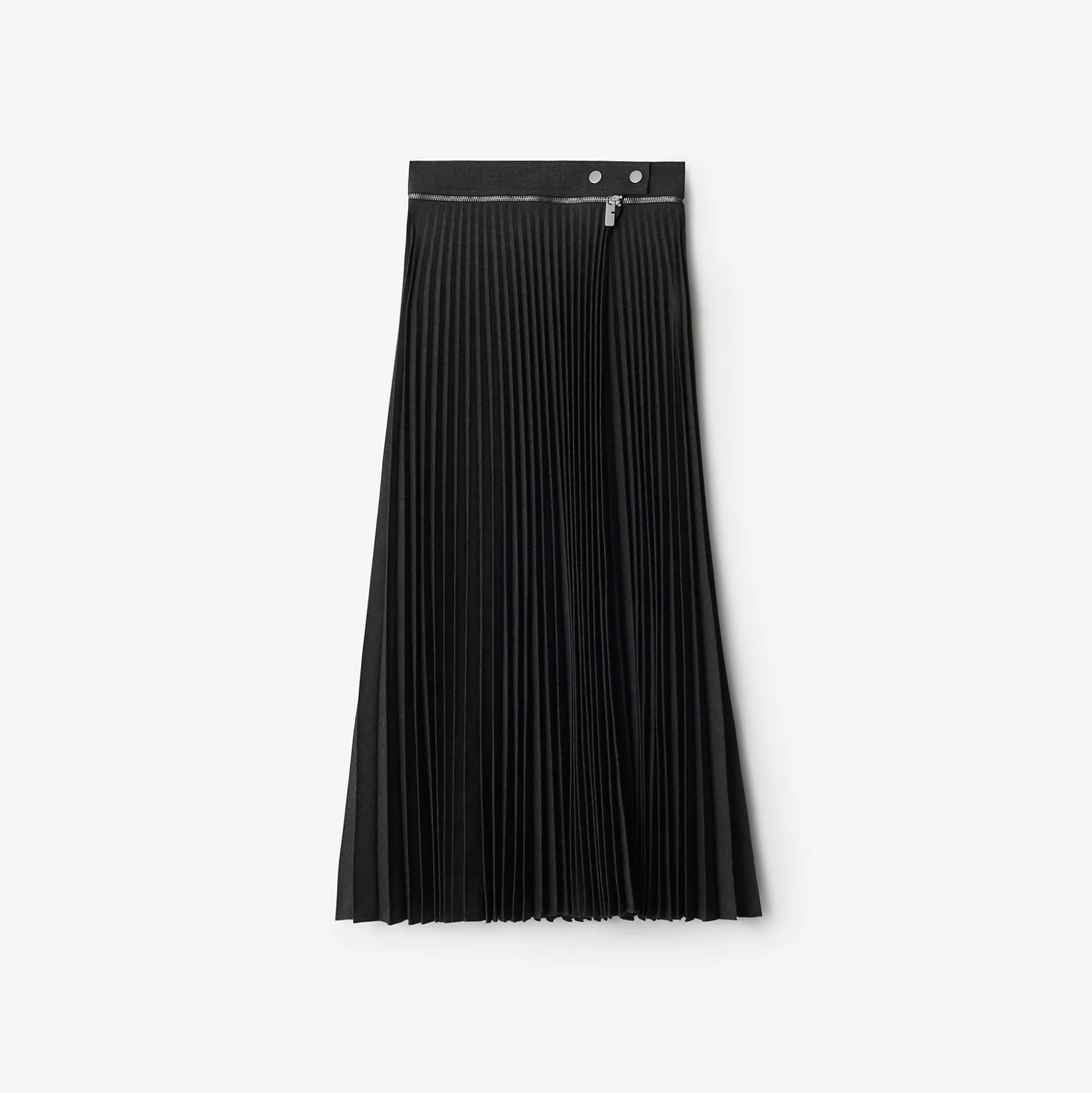 Hot Burberry Pleated Stretch Wool Midi Skirt Brisk