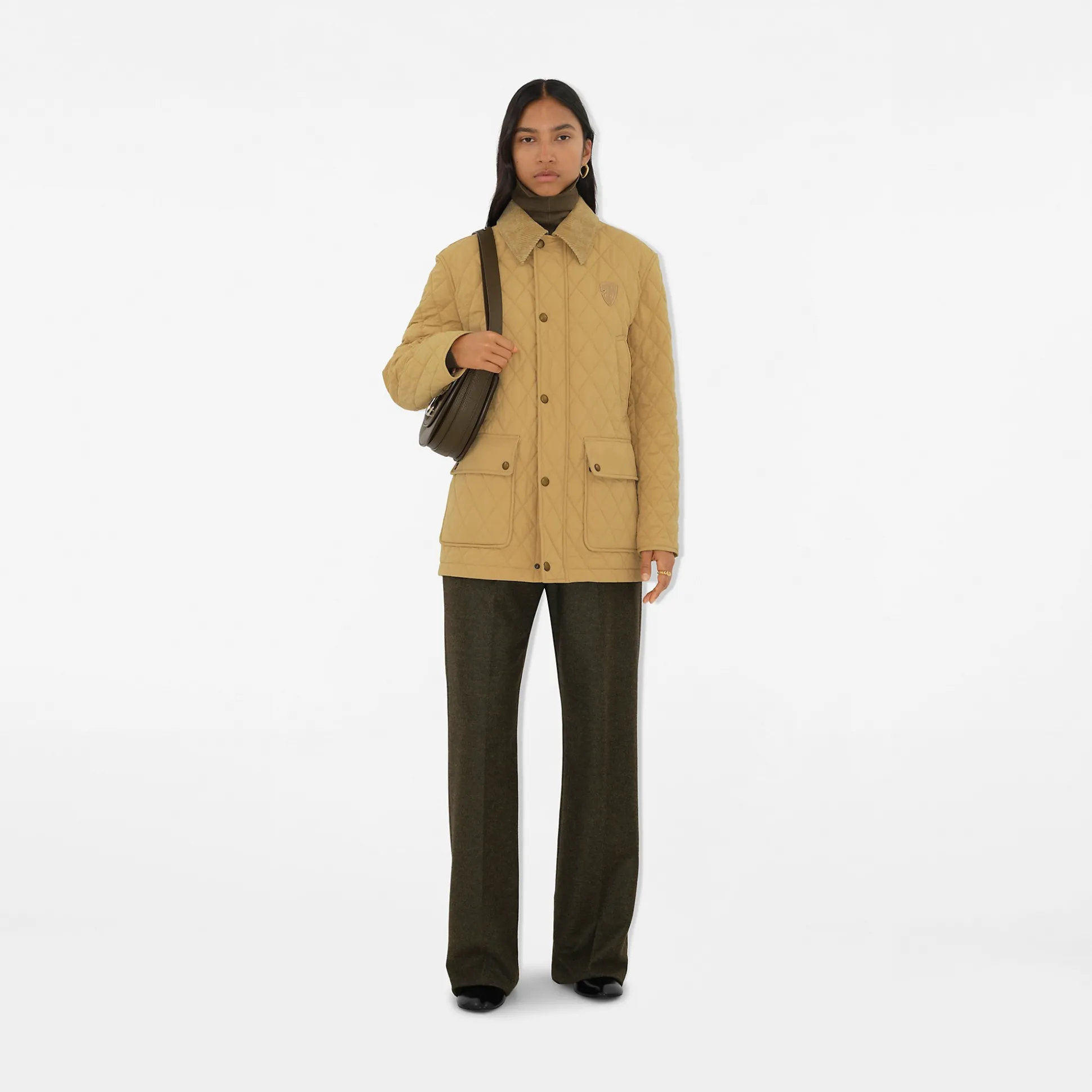 Hot Burberry Quilted Nylon Barn Jacket Flax