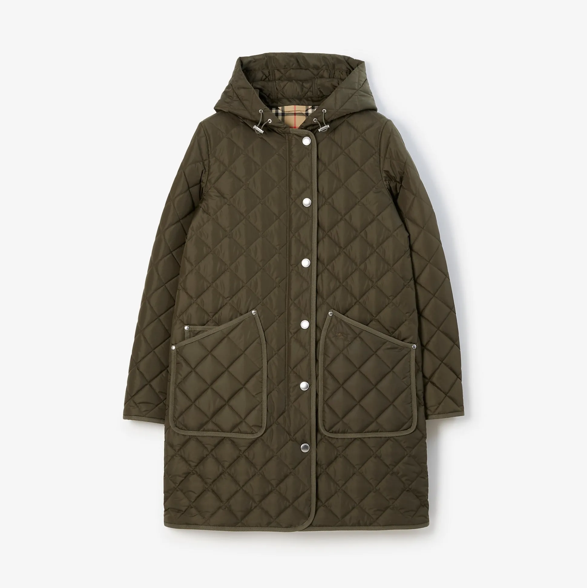 Discount Burberry Quilted Nylon Coat Darkmilitarykhaki