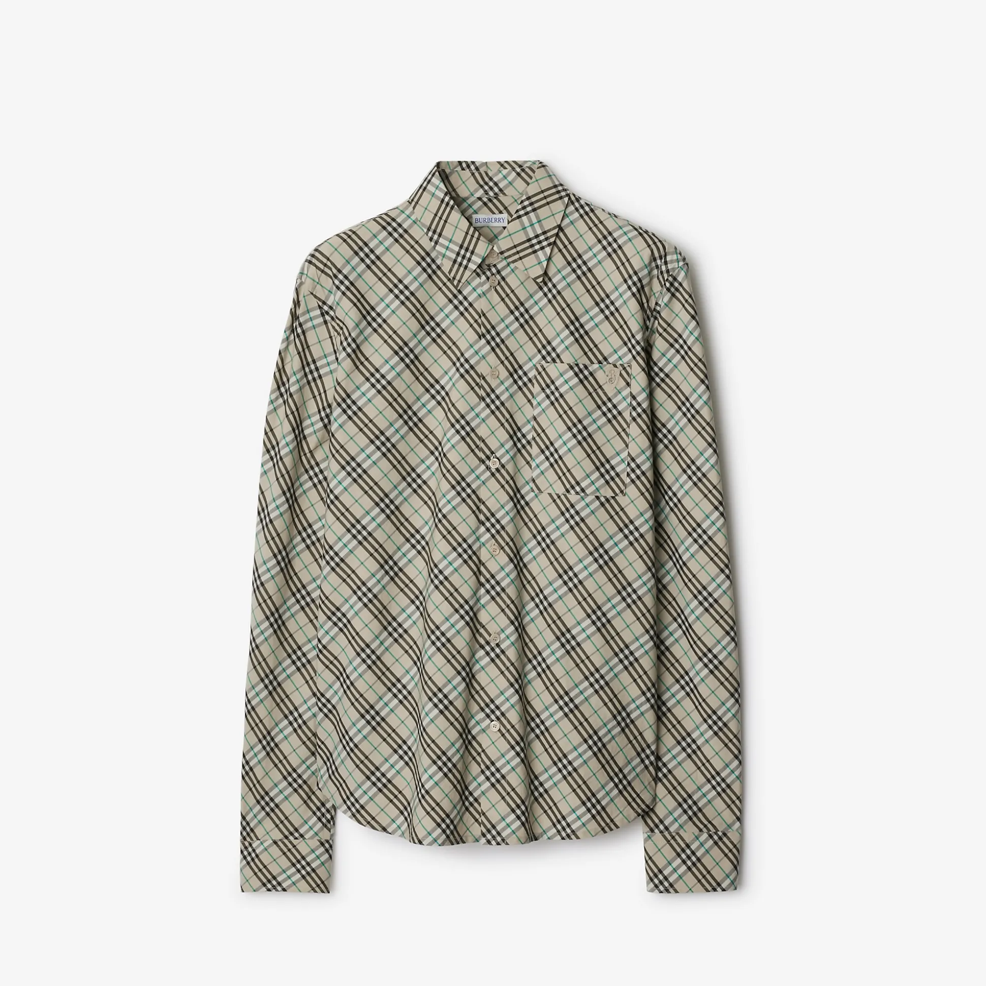 Fashion Burberry Relaxed Fit Check Cotton Shirt Husk