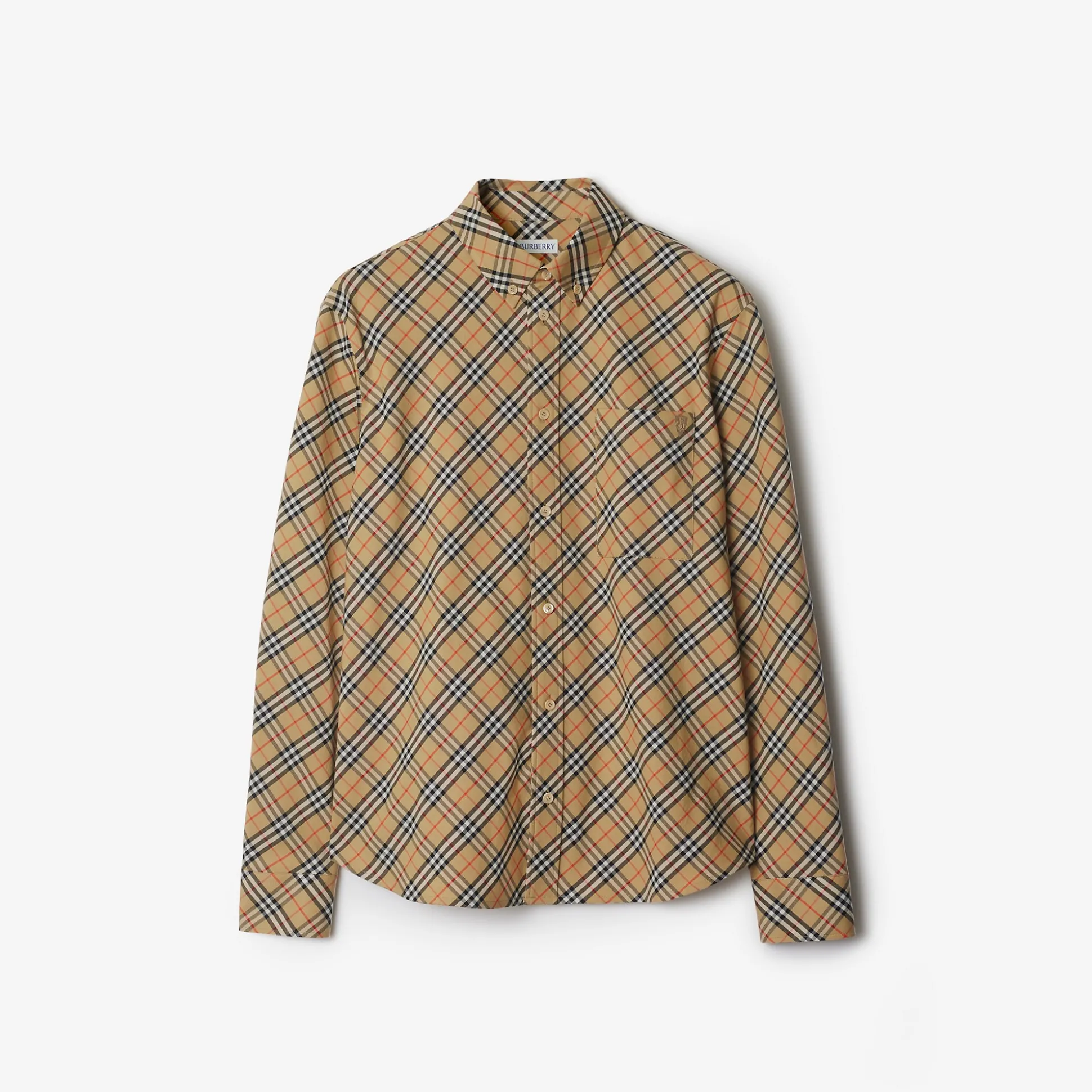 Flash Sale Burberry Relaxed Fit Check Cotton Shirt Sand