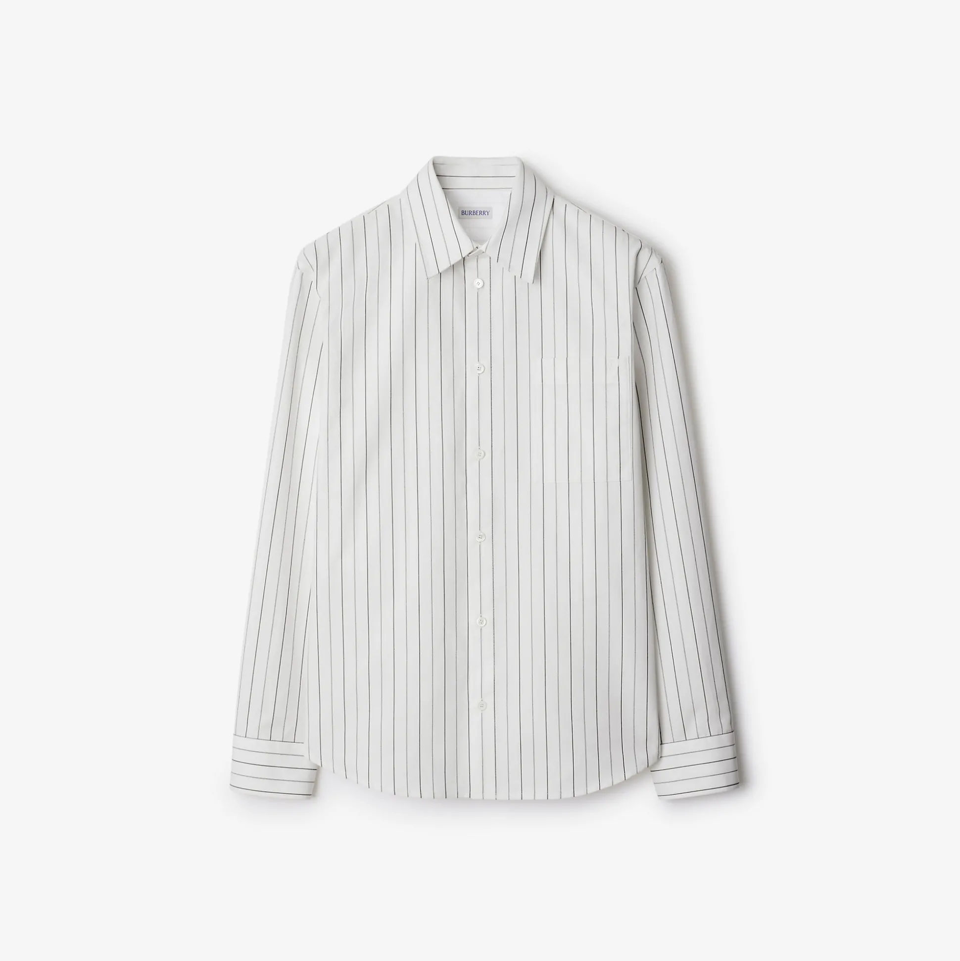 Cheap Burberry Relaxed Fit Striped Cotton Shirt String/coal