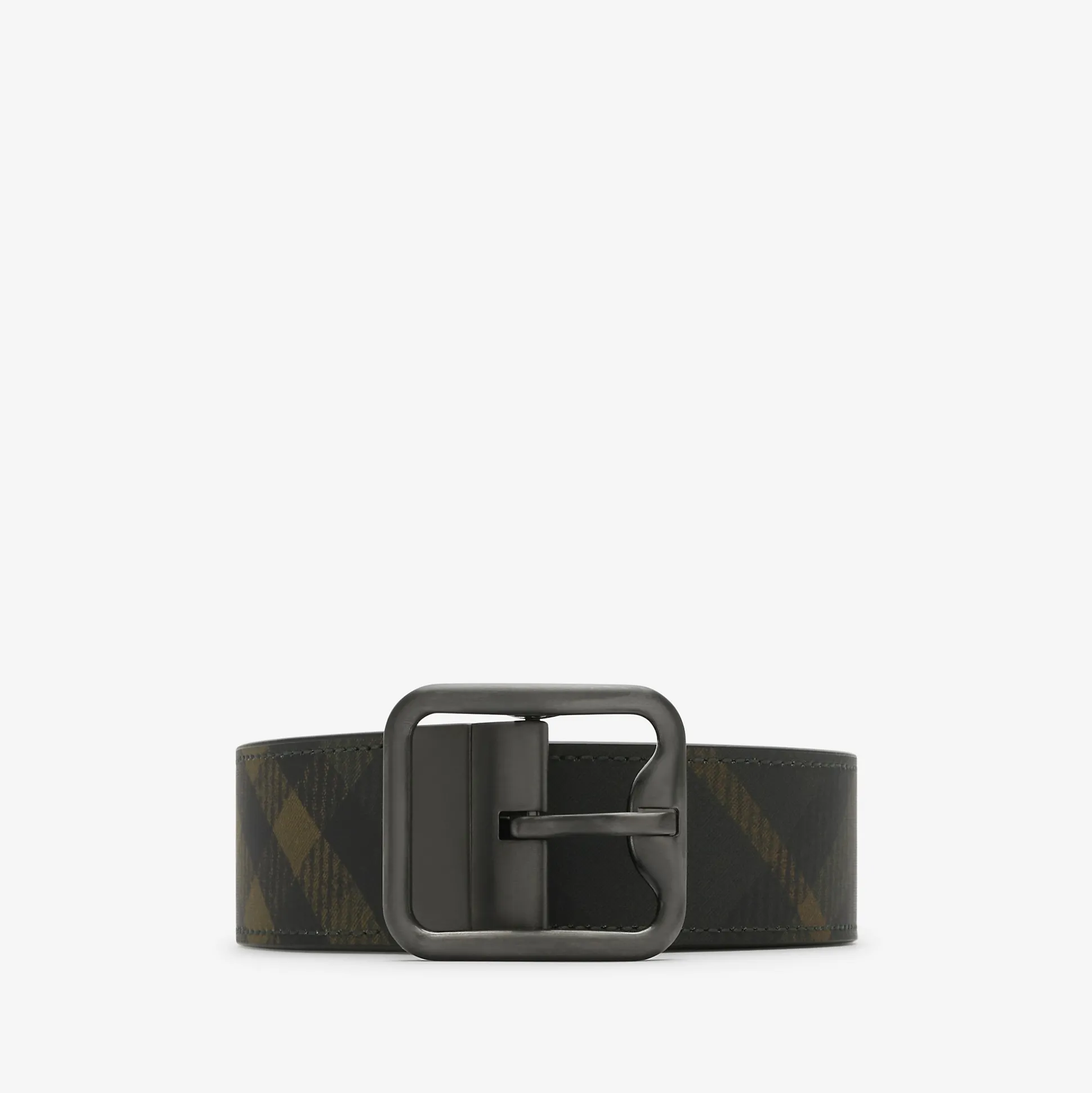 Sale Burberry Reversible Check B Buckle Belt Shadow/black