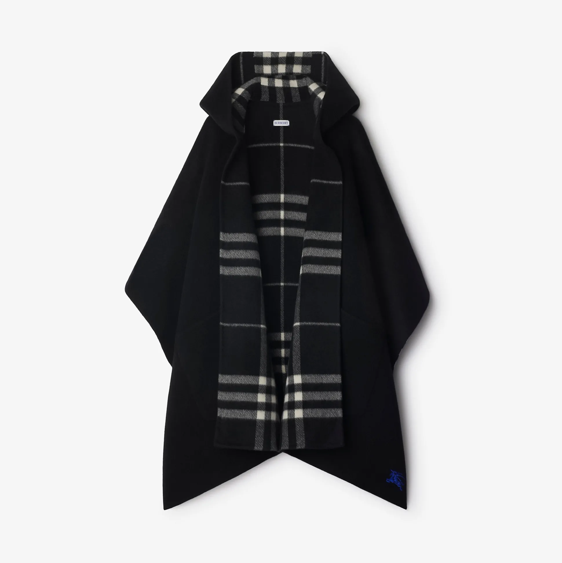 Cheap Burberry Reversible Check Cashmere Cape Black/calico