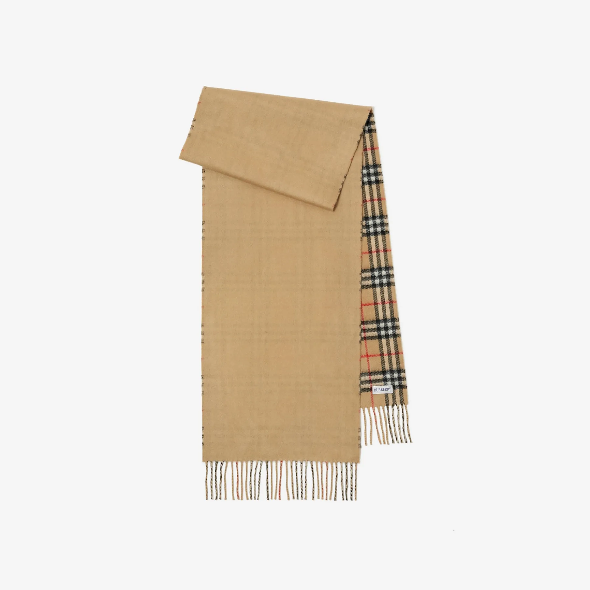 Best Burberry Reversible Check Cashmere Scarf Archivebeige