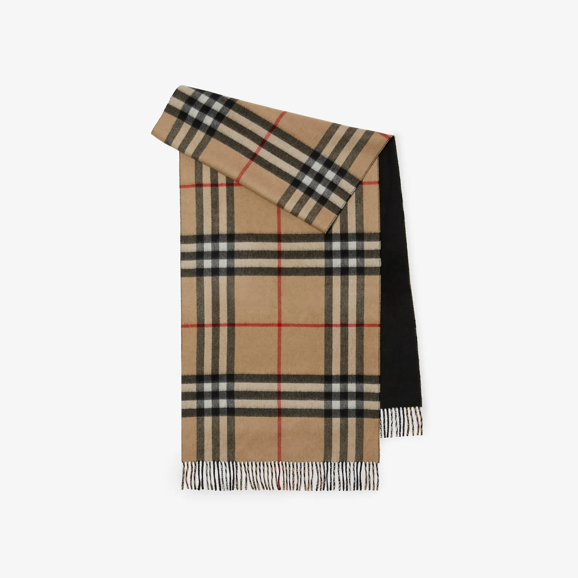 Best Burberry Reversible Check Cashmere Scarf Archivebeige/black