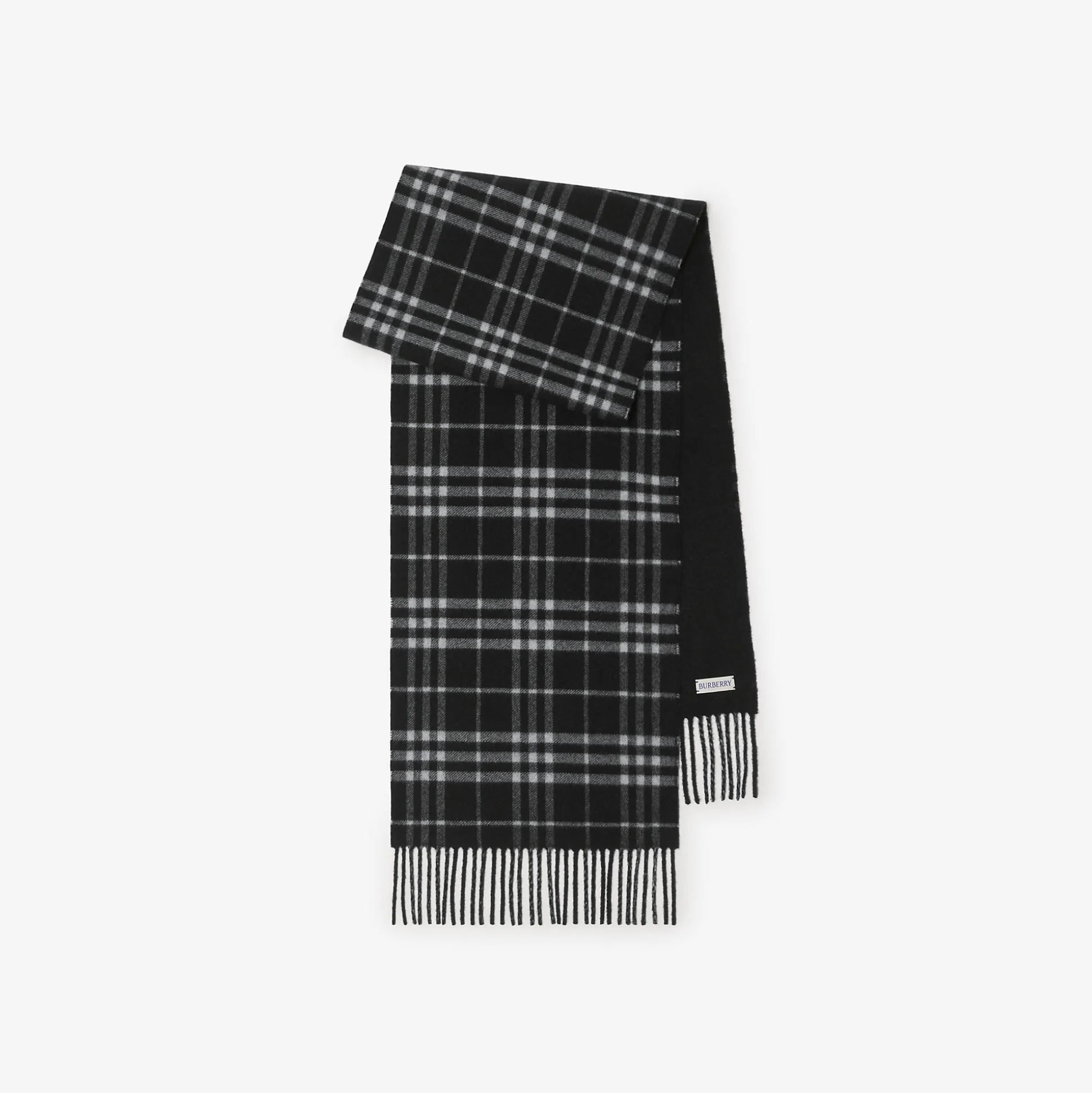 Flash Sale Burberry Reversible Check Cashmere Scarf Black/calico