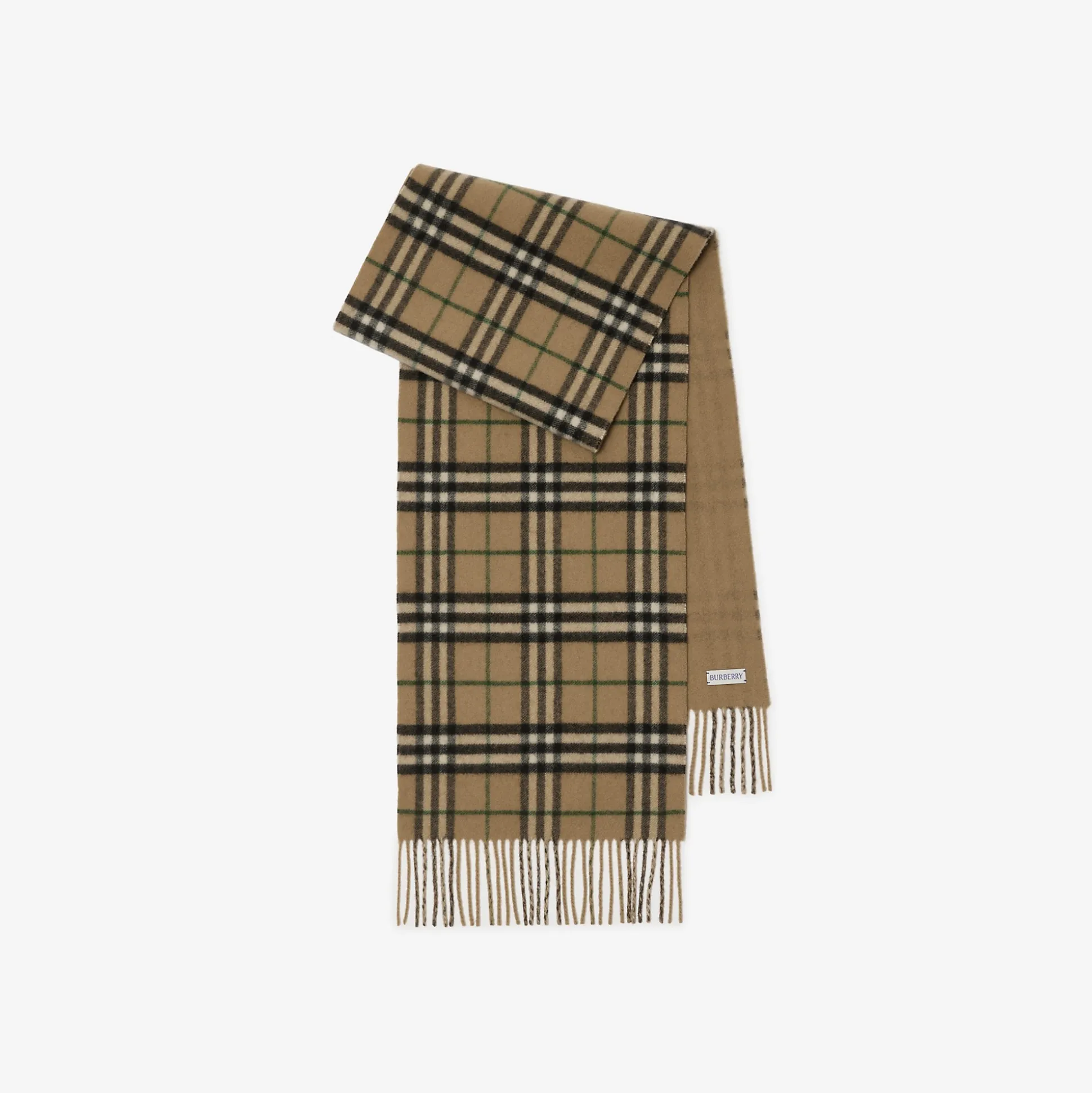 Clearance Burberry Reversible Check Cashmere Scarf Linden