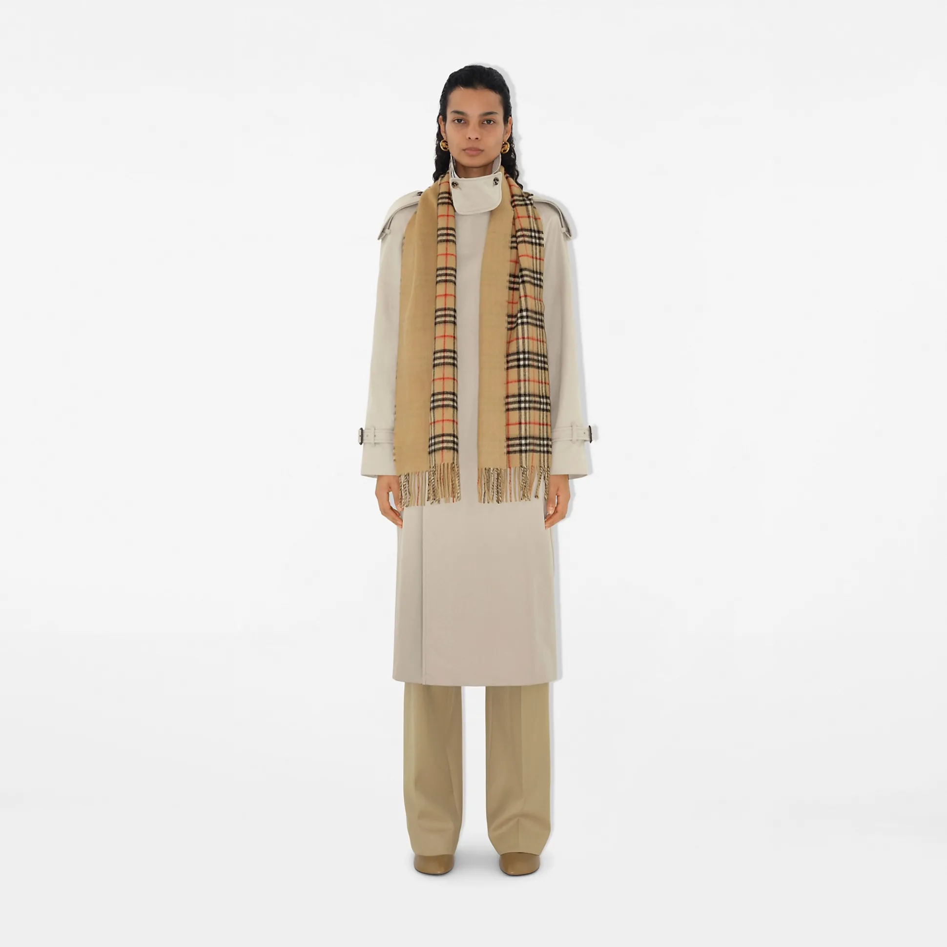 Best Burberry Reversible Check Cashmere Scarf Archivebeige