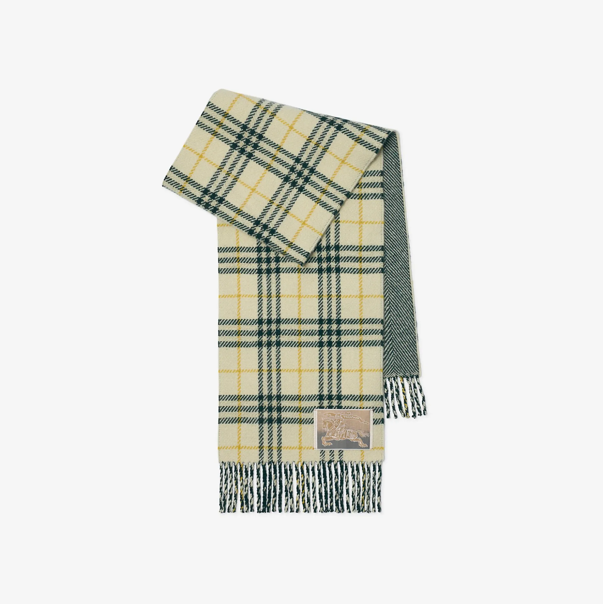 Sale Burberry Reversible Check Cashmere Wool Scarf Candle