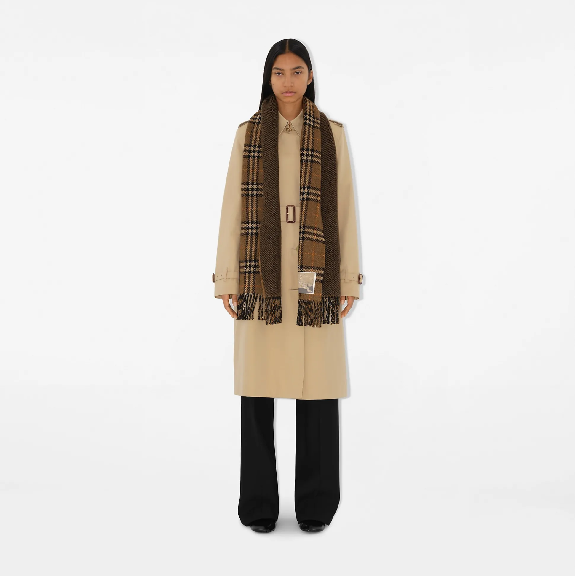 Best Burberry Reversible Check Cashmere Wool Scarf Shrew