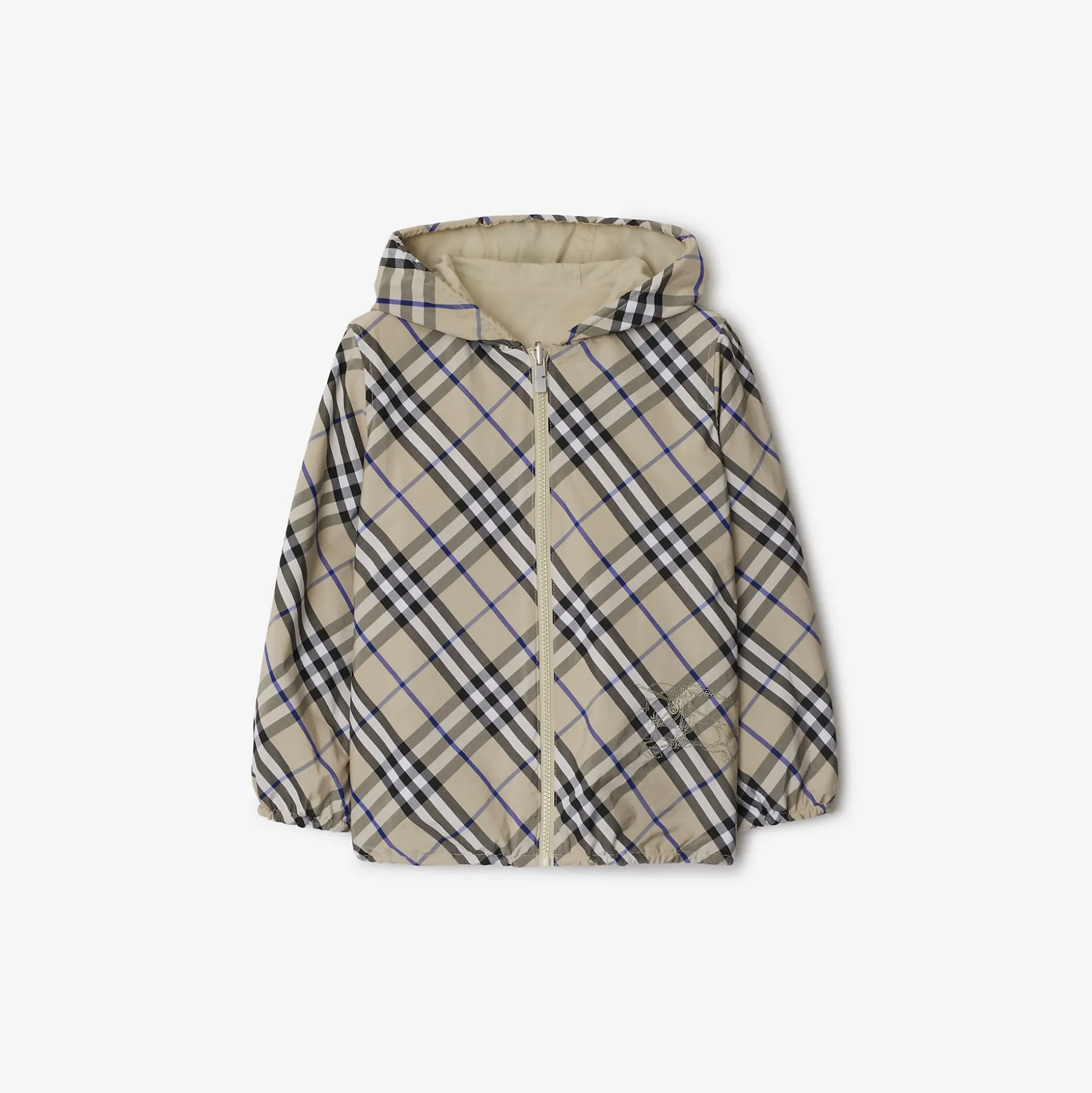 Online Burberry Reversible Check Cotton Blend Jacket Lichen