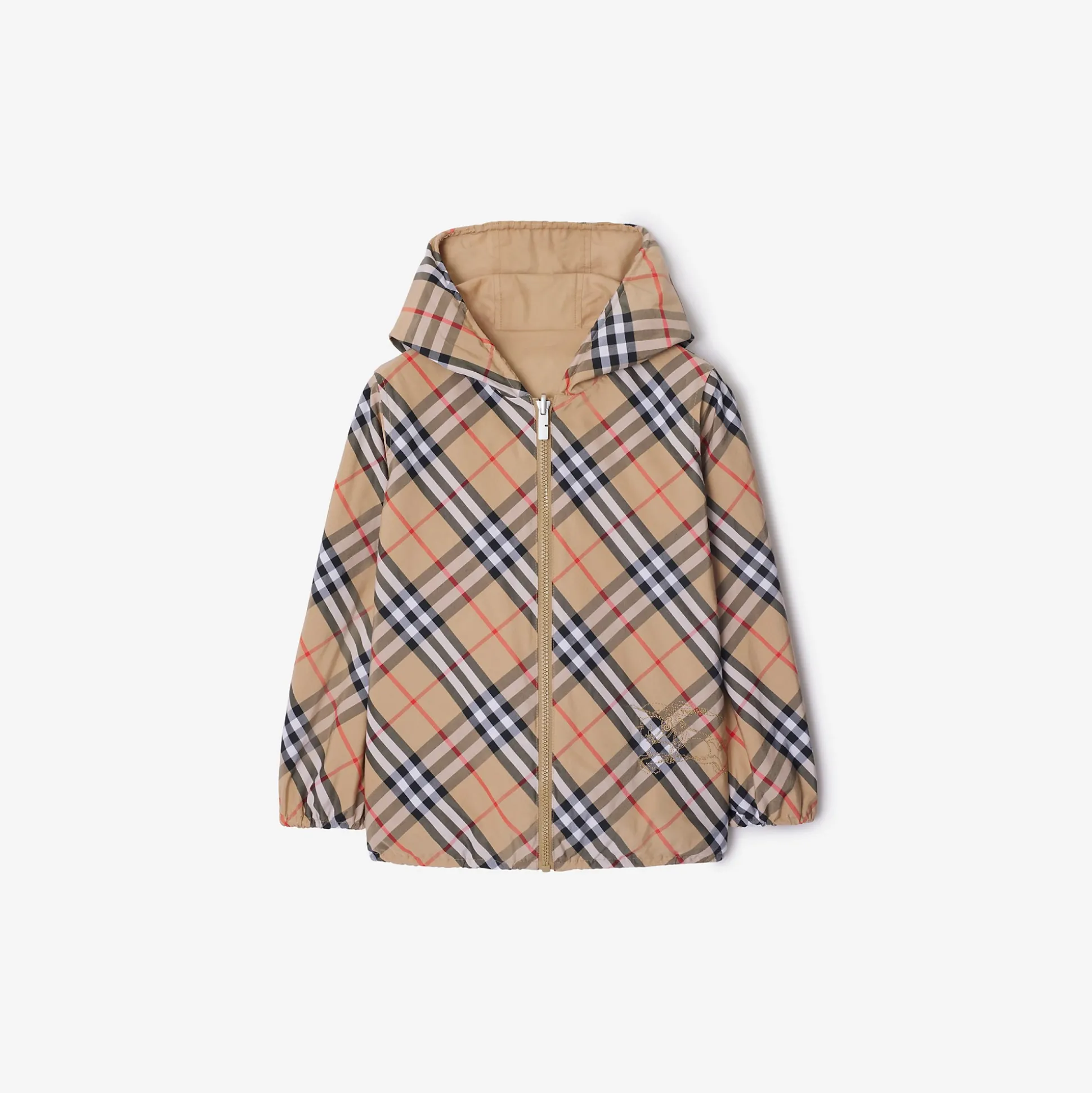 Hot Burberry Reversible Check Cotton Blend Jacket Sand