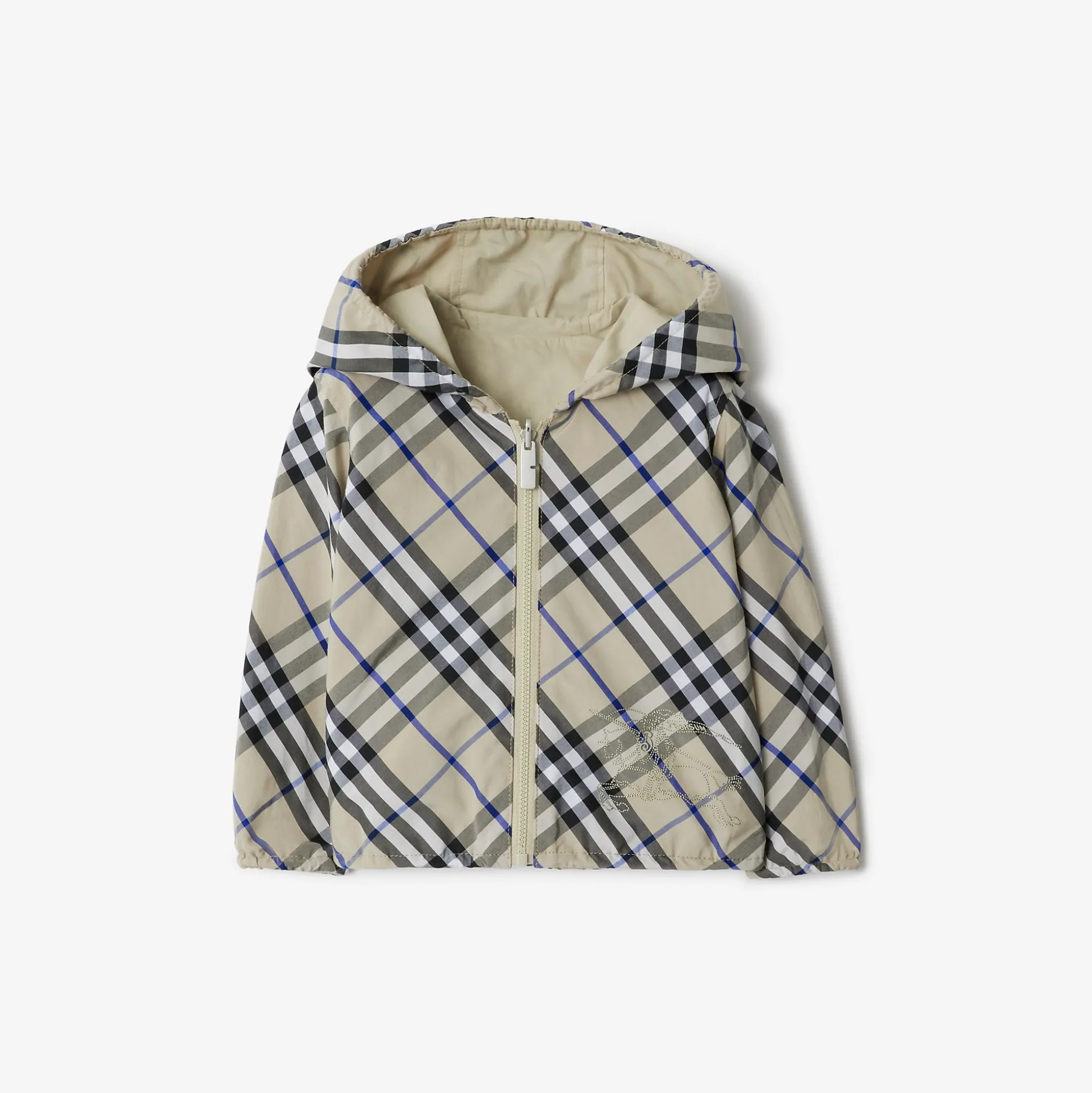 Cheap Burberry Reversible Check Cotton Blend Jacket Lichen