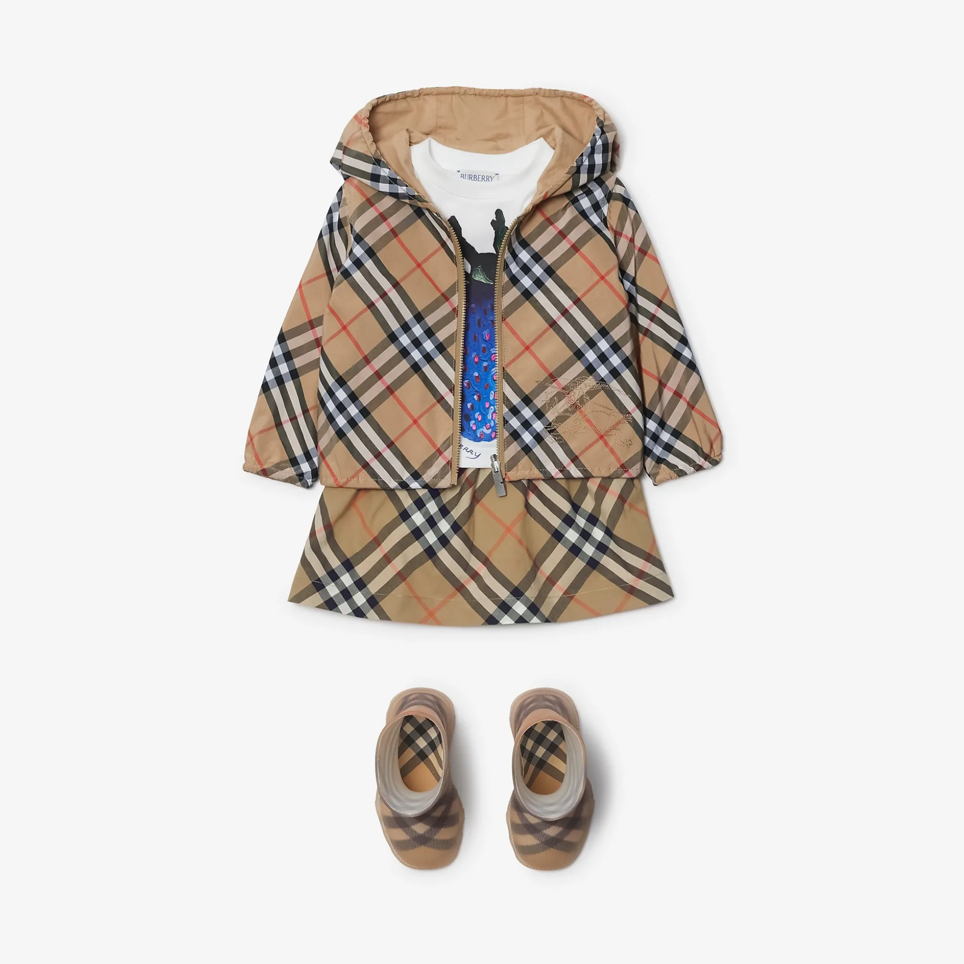 Cheap Burberry Reversible Check Cotton Blend Jacket Sand