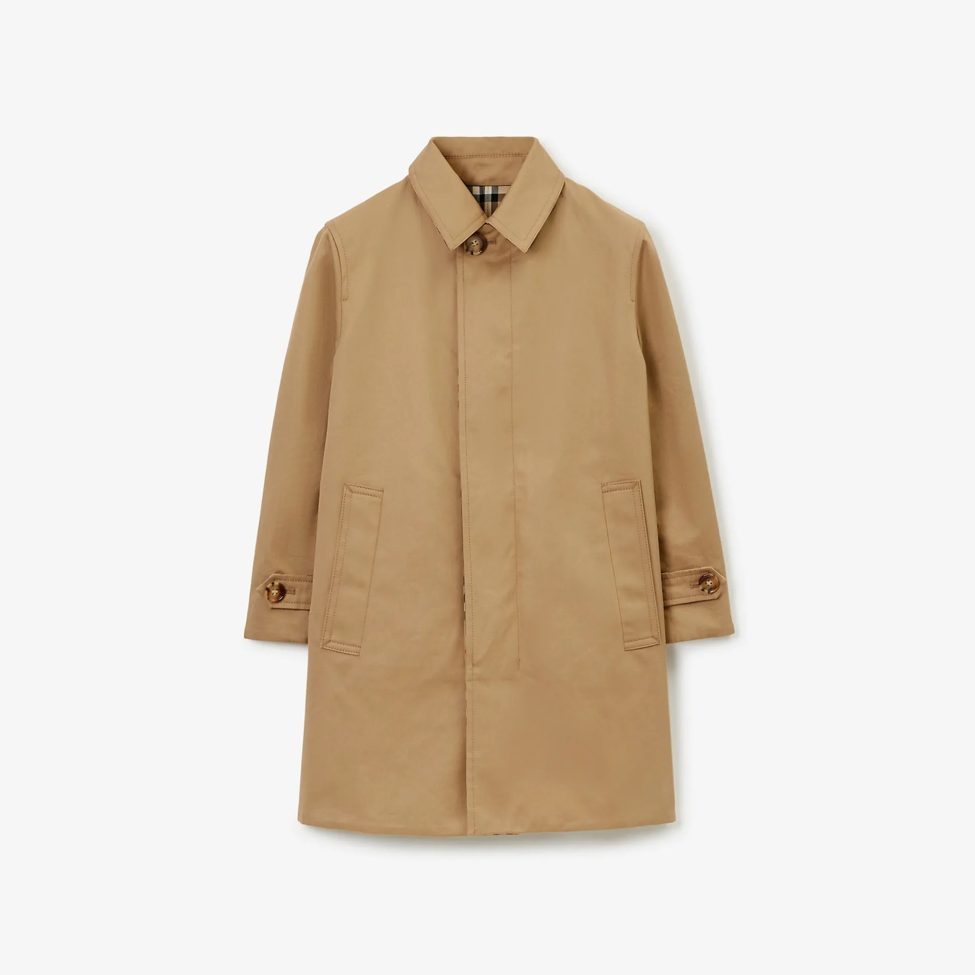 Discount Burberry Reversible Check Gabardine Car Coat Archivebeige