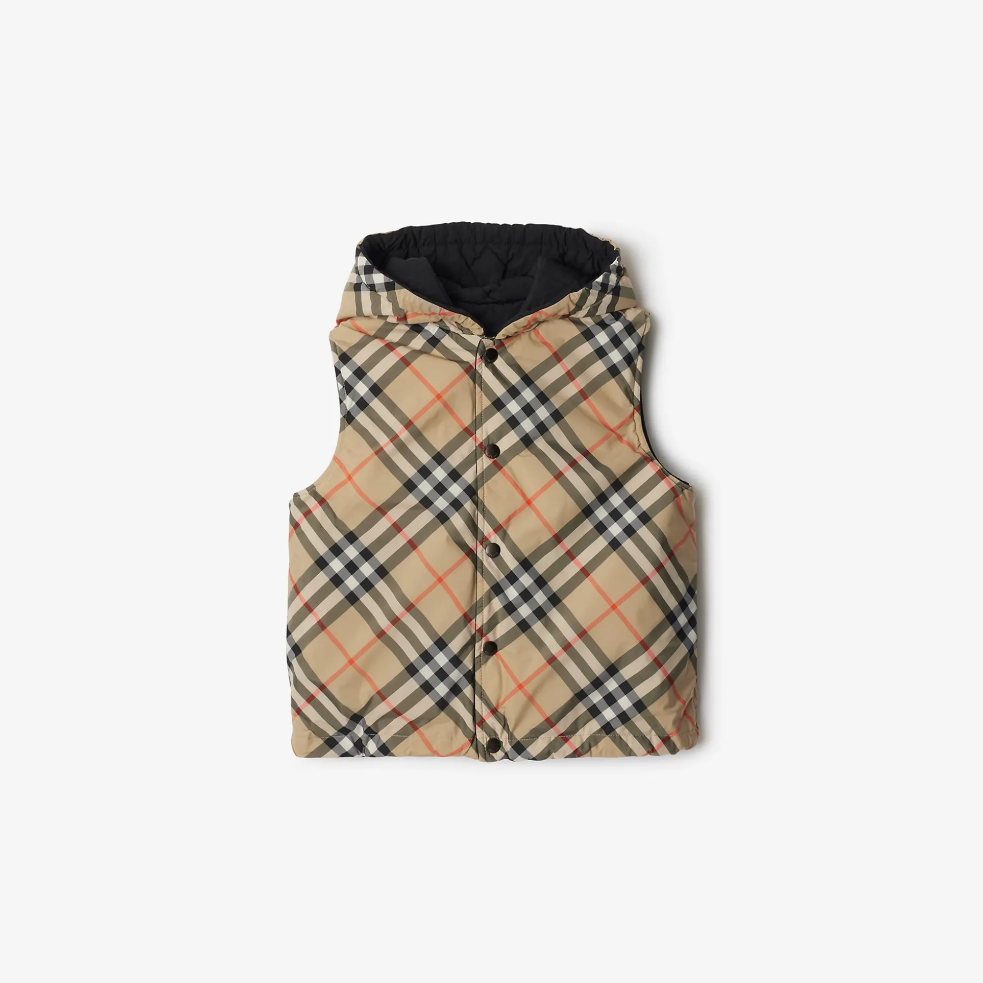 Hot Burberry Reversible Check Gilet Sand