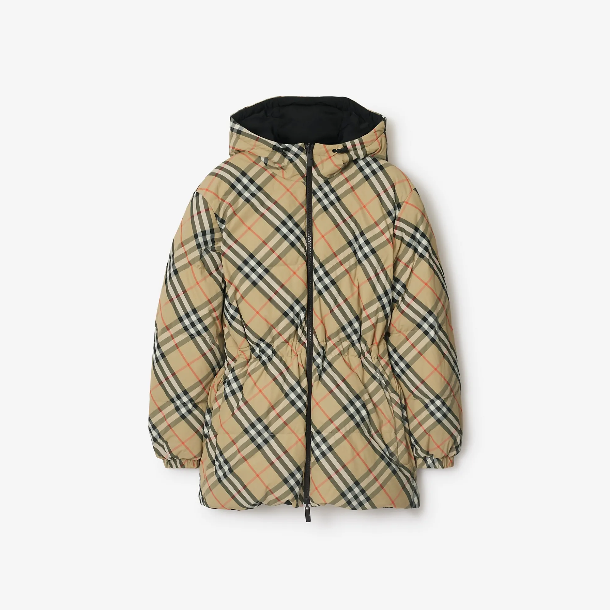 Best Burberry Reversible Check Nylon Keswick Puffer Jacket Sand