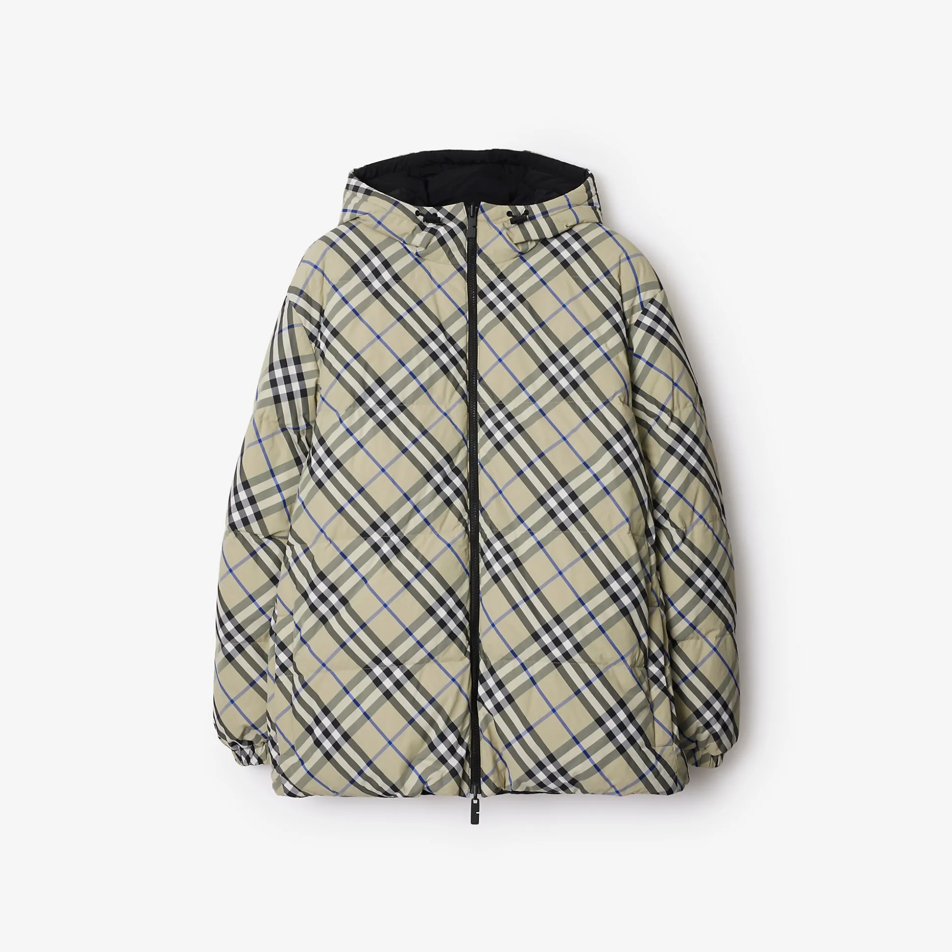 Store Burberry Reversible Check Nylon Snowdonia Puffer Jacket Lichen