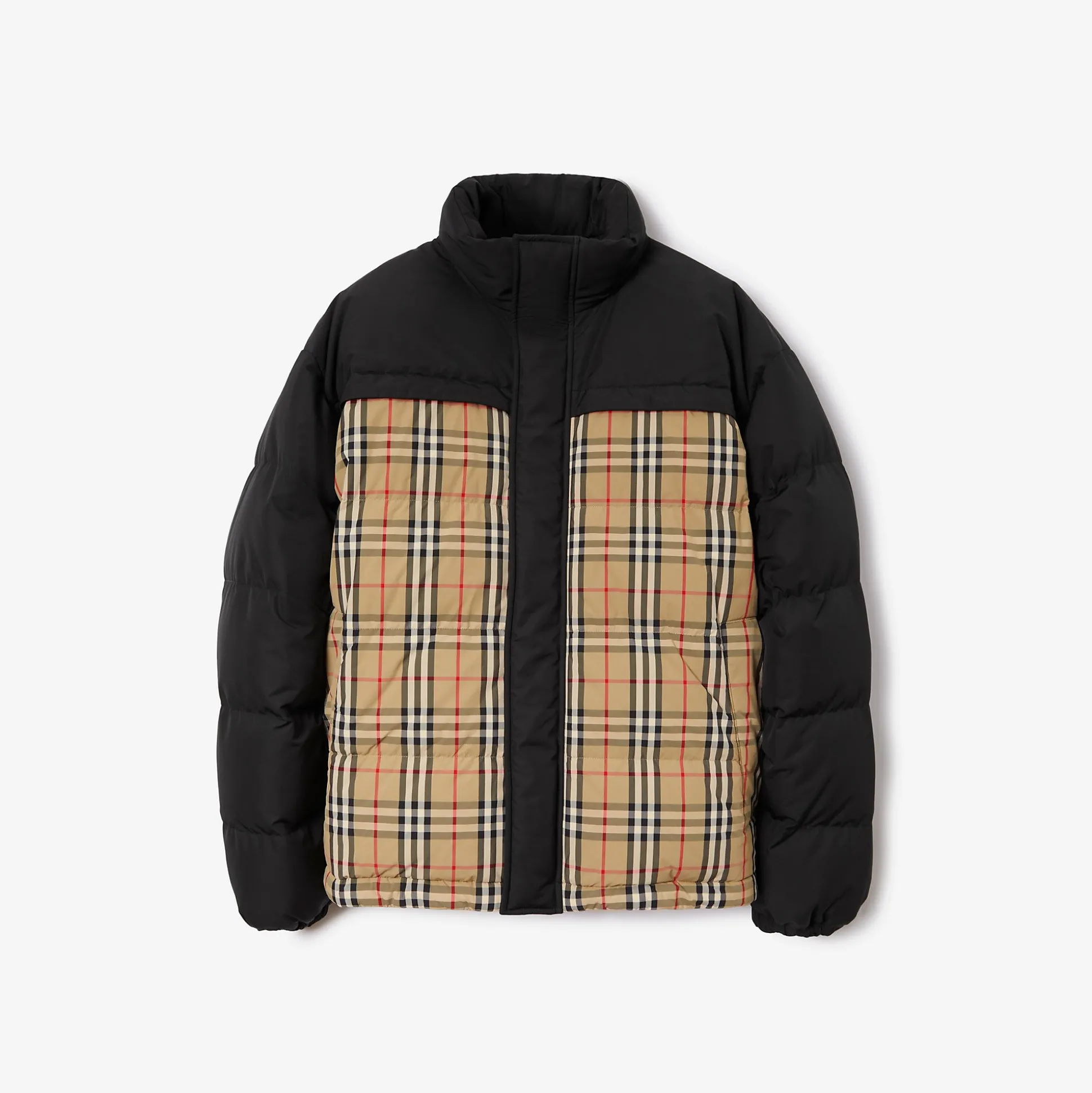 Store Burberry Reversible Check Puffer Jacket Archivebeige