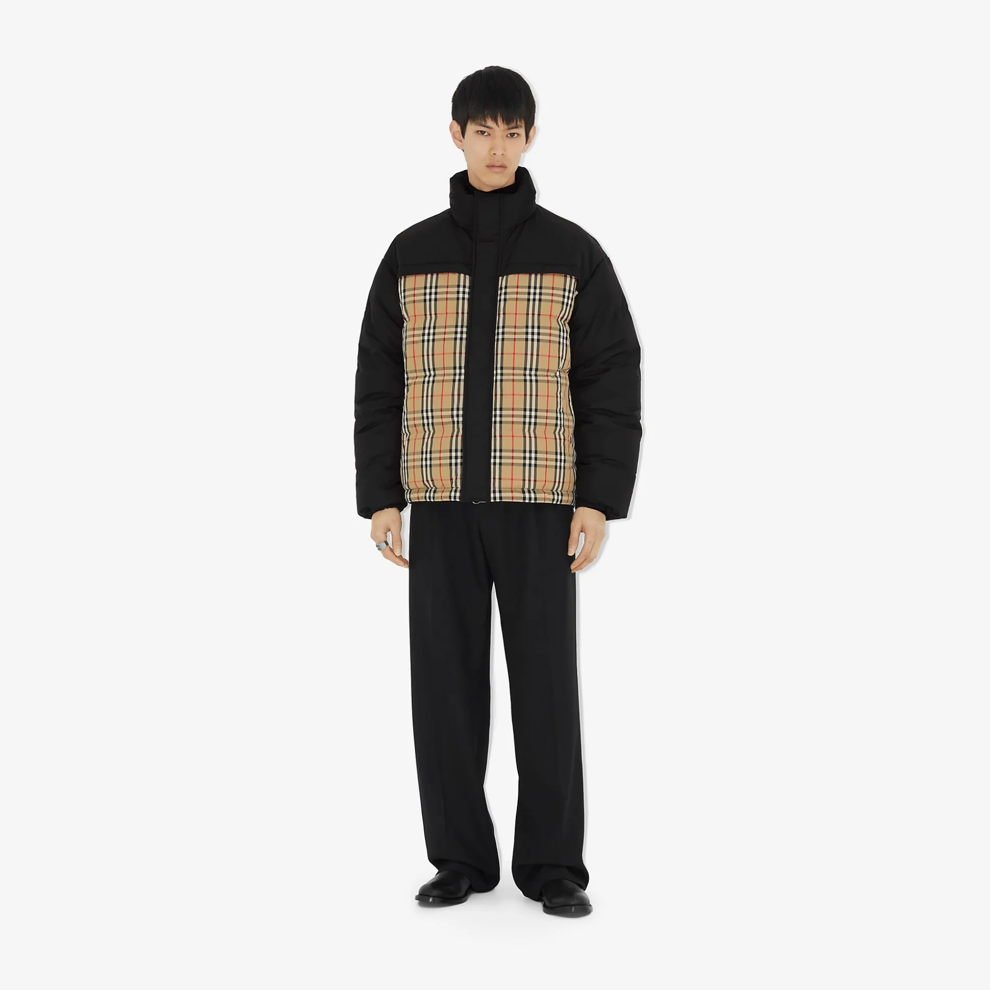 Store Burberry Reversible Check Puffer Jacket Archivebeige