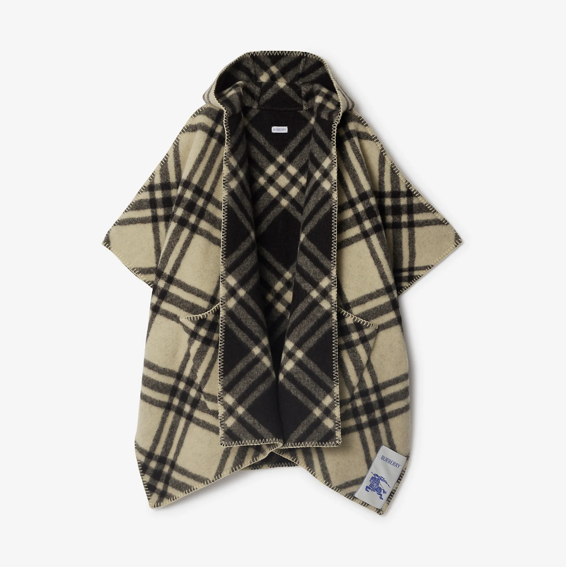 Hot Burberry Reversible Check Wool Cape Candle