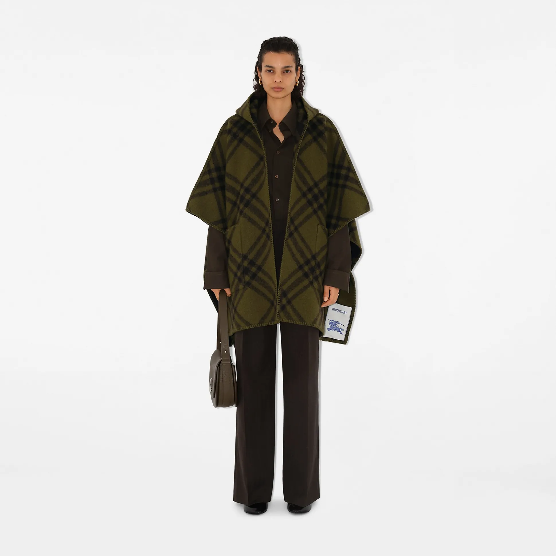 Best Sale Burberry Reversible Check Wool Cape Camp